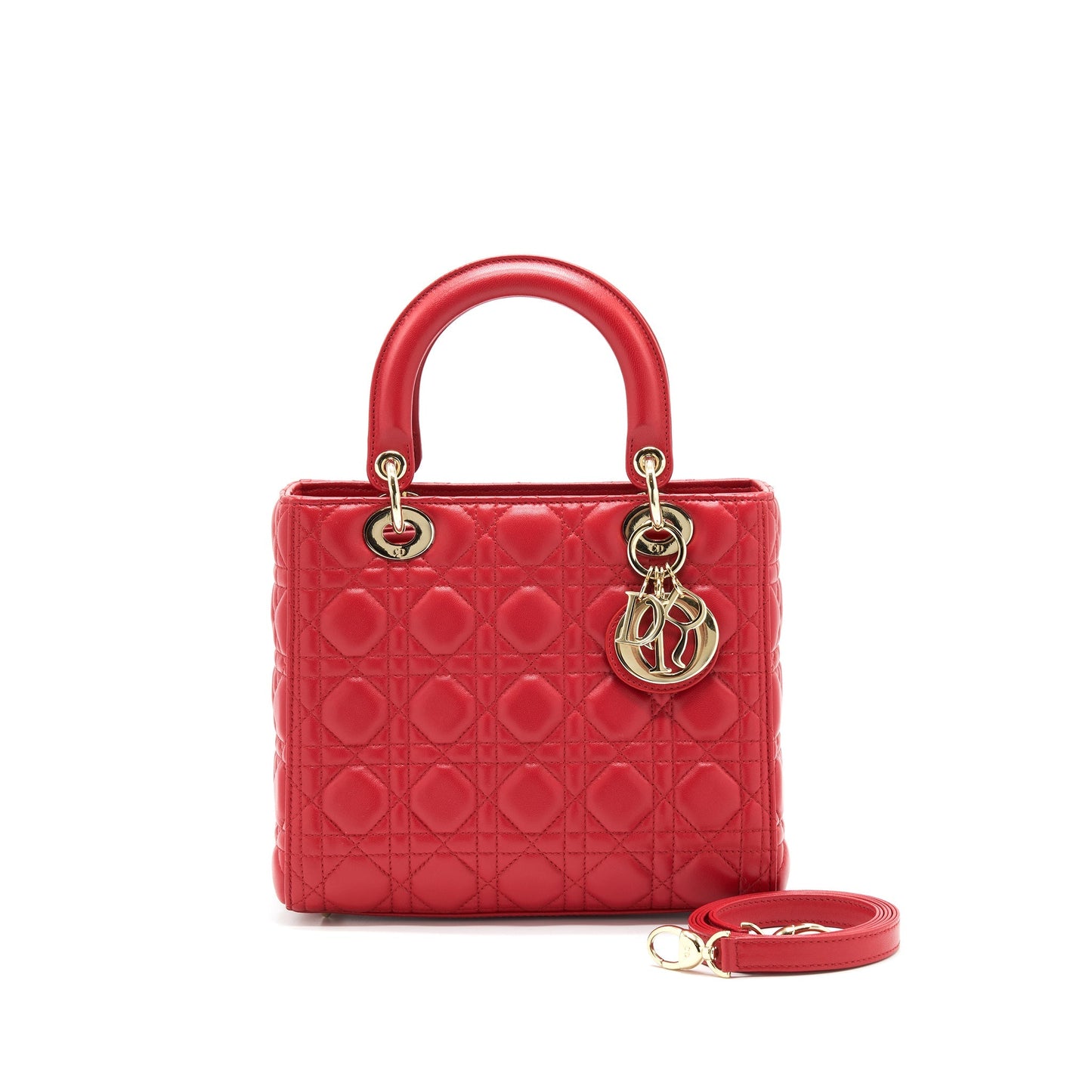 Dior Medium Lady Dior Tote Purse Red
