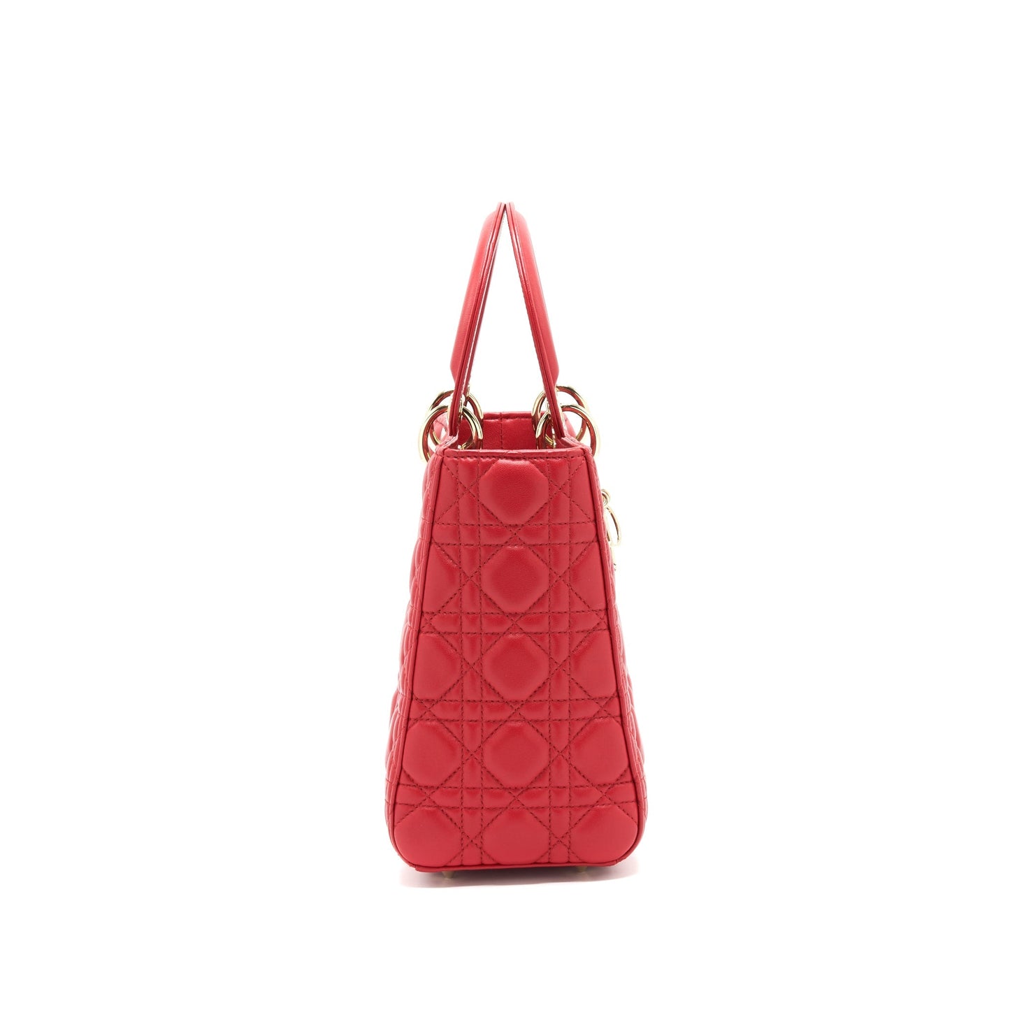 Dior Medium Lady Dior Tote Purse Red