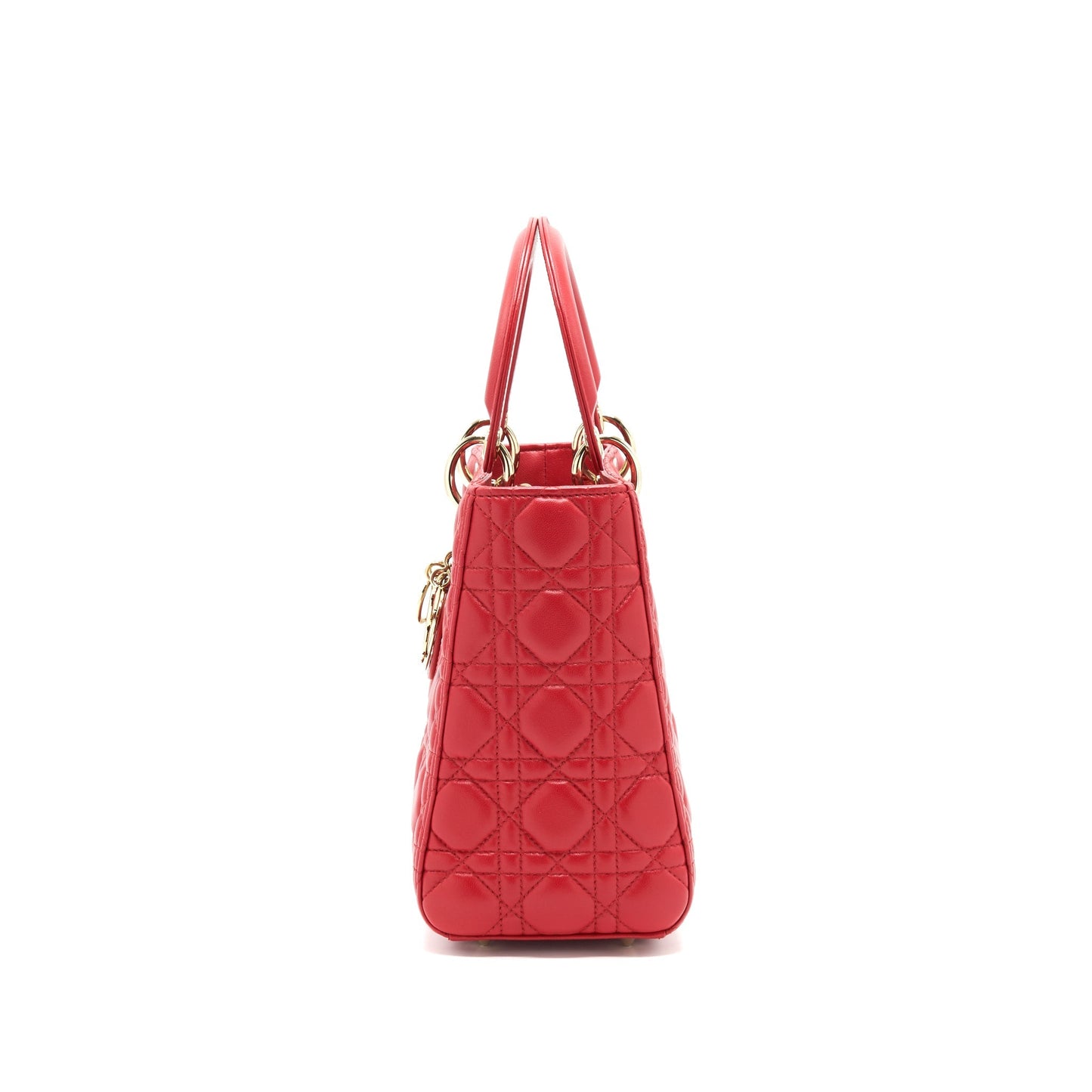 Dior Medium Lady Dior Tote Purse Red