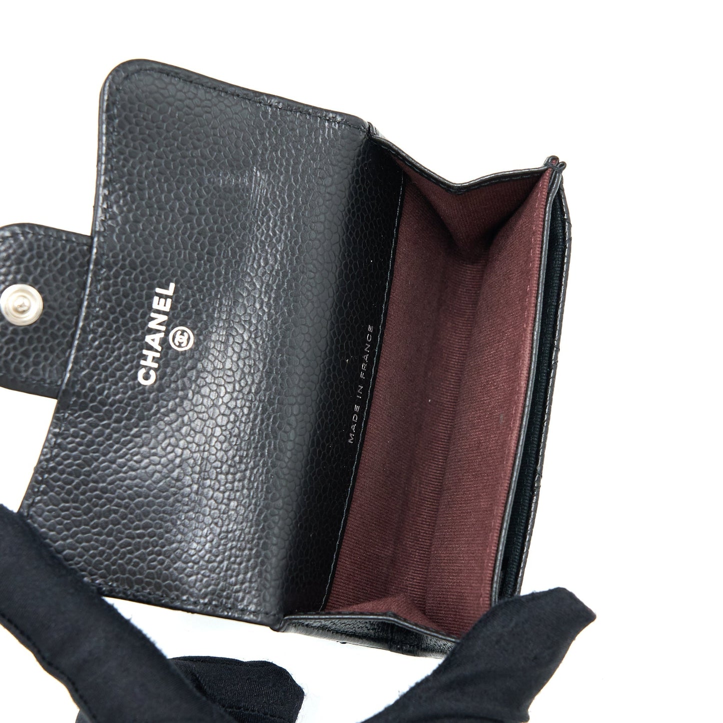 Chanel Classic Flap Card Holder Caviar Black SHW