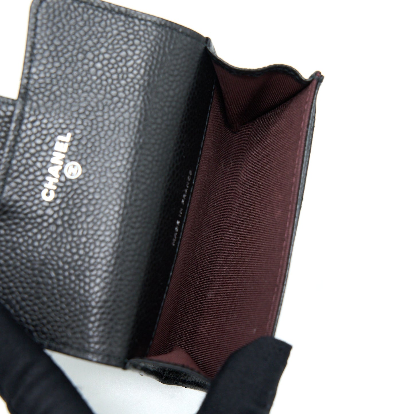 Chanel Classic Flap  Holder Caviar Black SHW