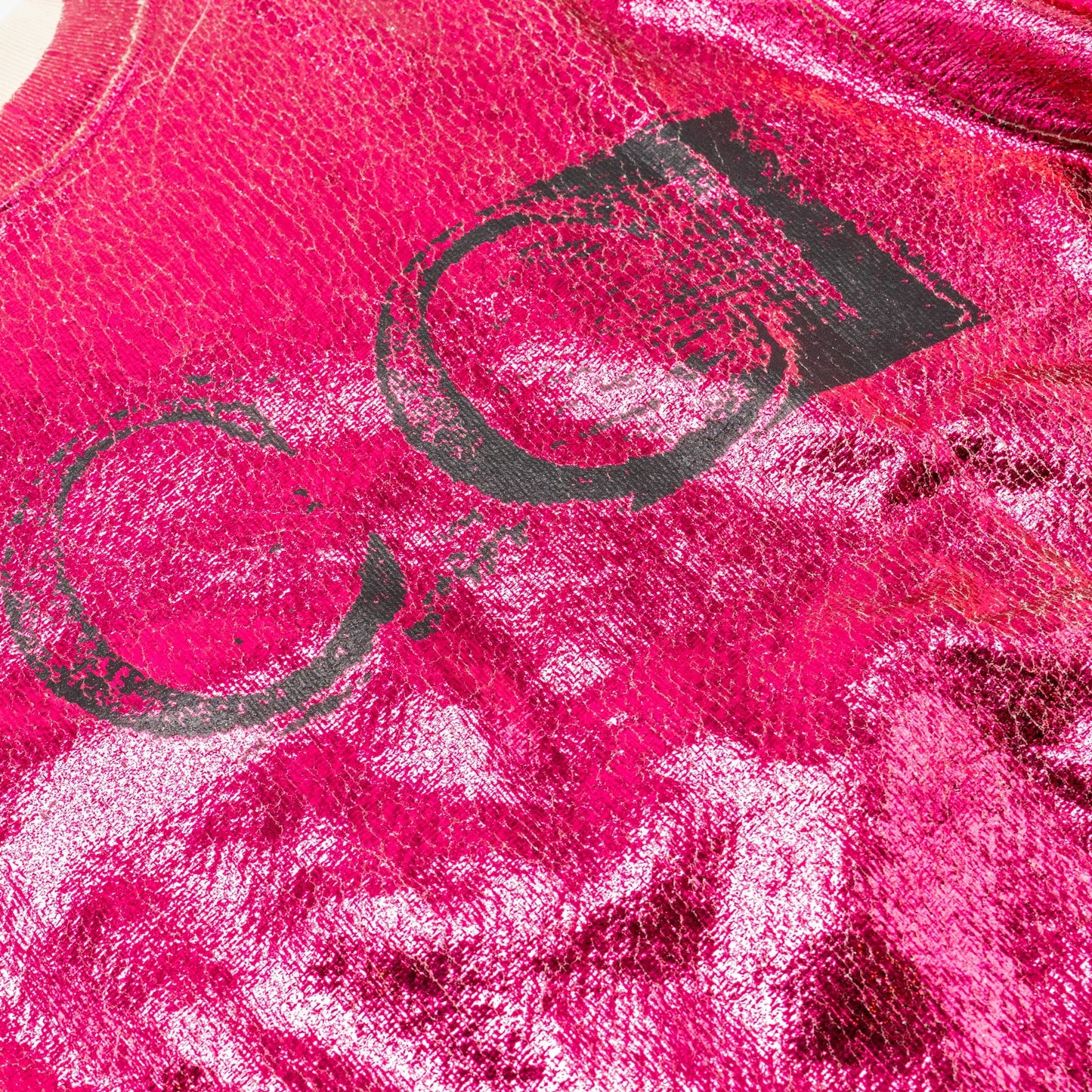 Gucci Size S Gucci Print and Blind for Love Embroidered Sweatshirt Cotton Metallic Dark Pink/White