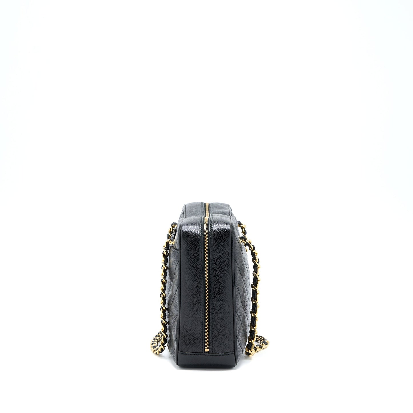Chanel   Camera Chevron Tote Bag Caviar Black GHW