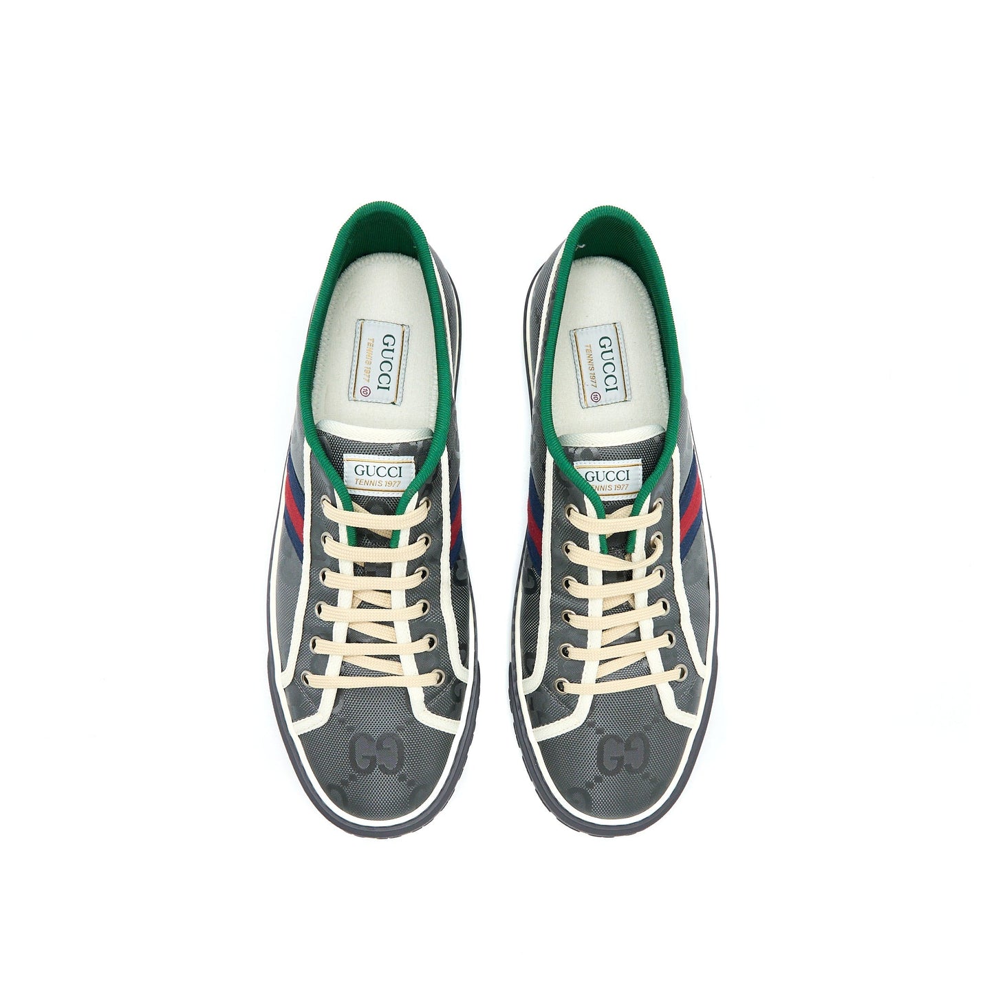 Gucci Size 10 Men?s Sneakers Off the Grid Webbing-Trimmed Monogrammed Econyl Canvas