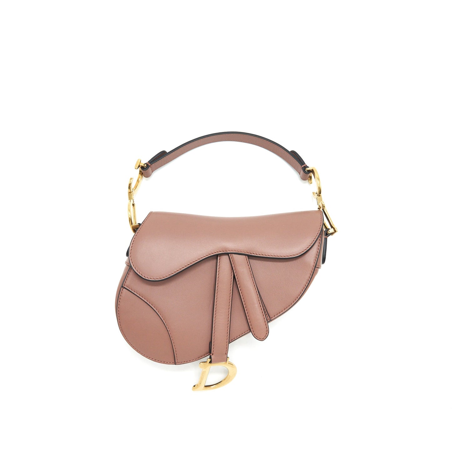 Christian Dior mini Saddle Purse Pink Calfskin Leather