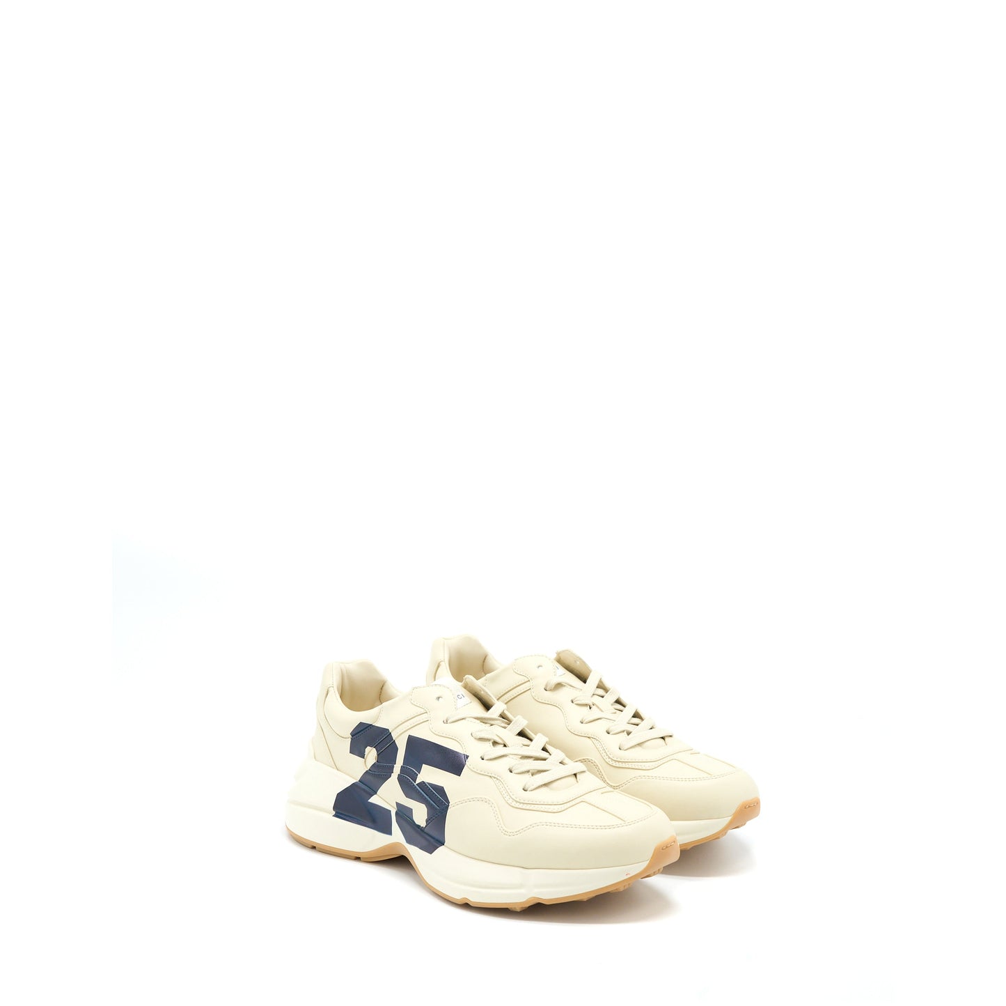 Gucci Size 10 Men?s Rhyton Sneaker with "25" Leather Ivory/Multicolour