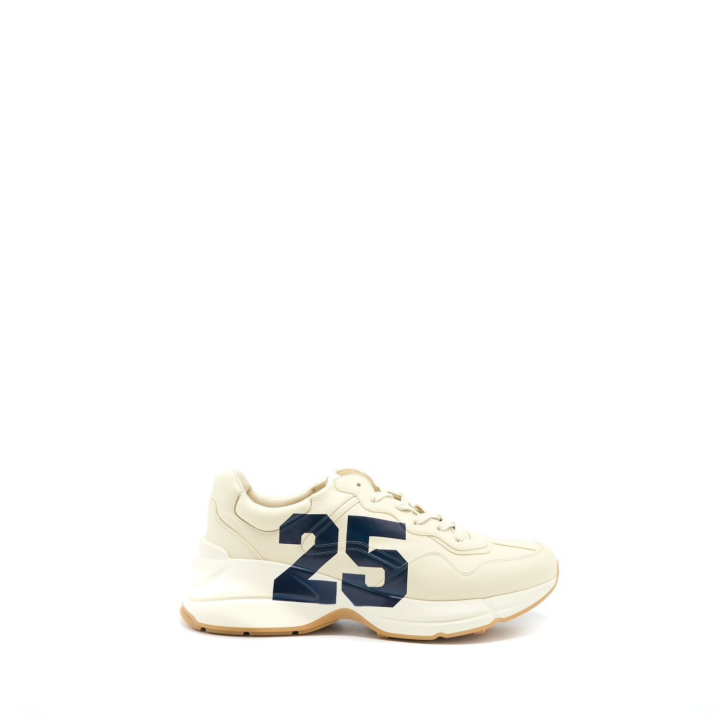 Gucci Size 10 Men?s Rhyton Sneaker with "25" Leather Ivory/Multicolour