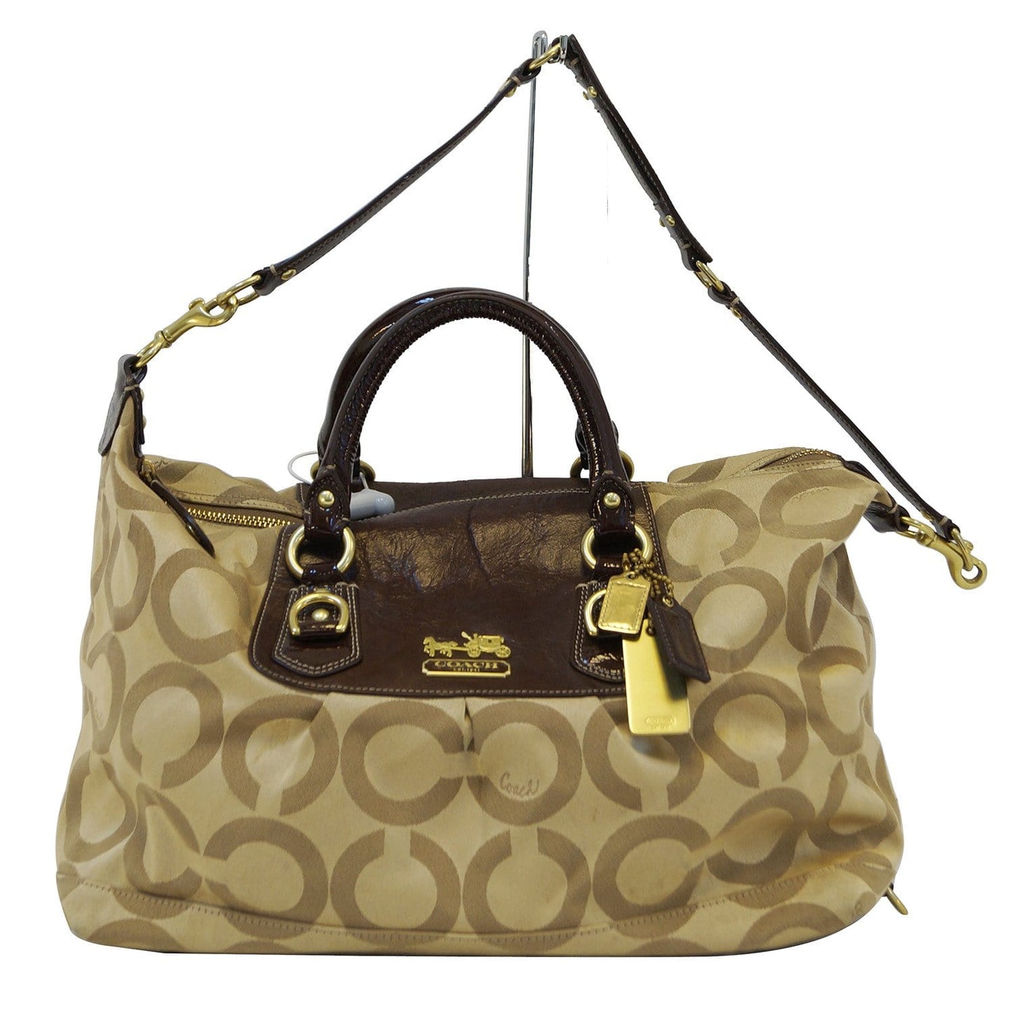 Coach Madison Sabrina Gold Logo Signature Satchel Handbag- Final Call