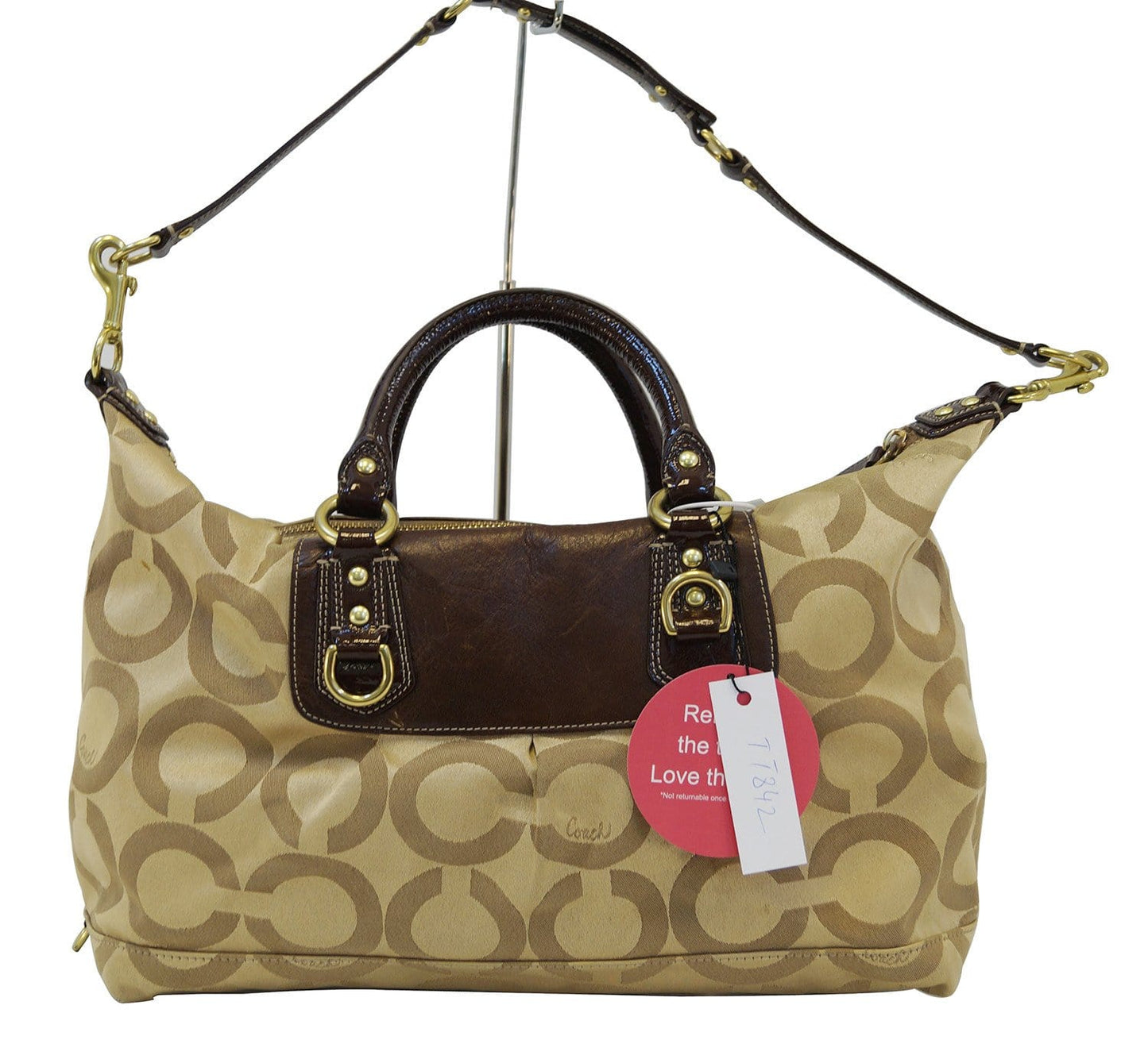 Coach Madison Sabrina Gold Logo Signature Satchel Handbag- Final Call