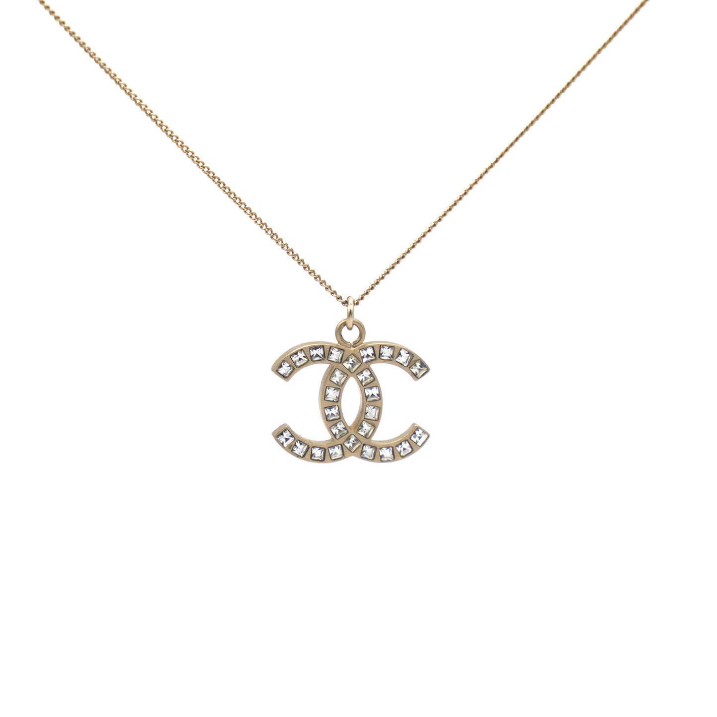 Chanel Crystal CC Pendant Necklace