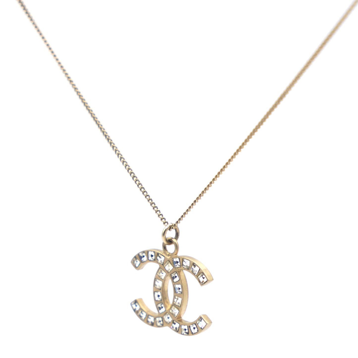 Chanel Crystal CC Pendant Necklace
