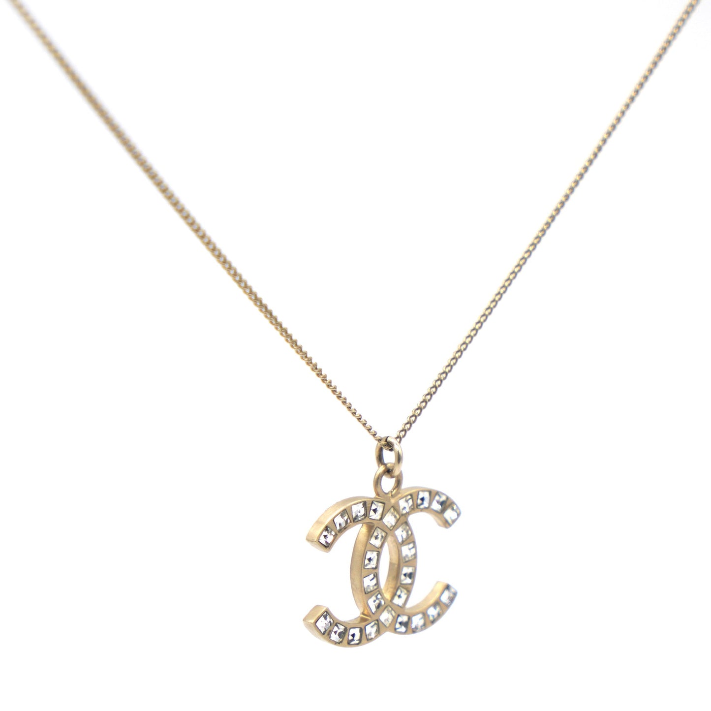 Chanel Crystal CC Pendant Necklace