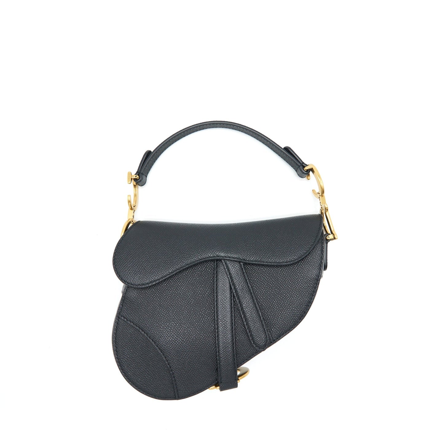 Dior Mini Saddle Purse Grained Calfskin Black