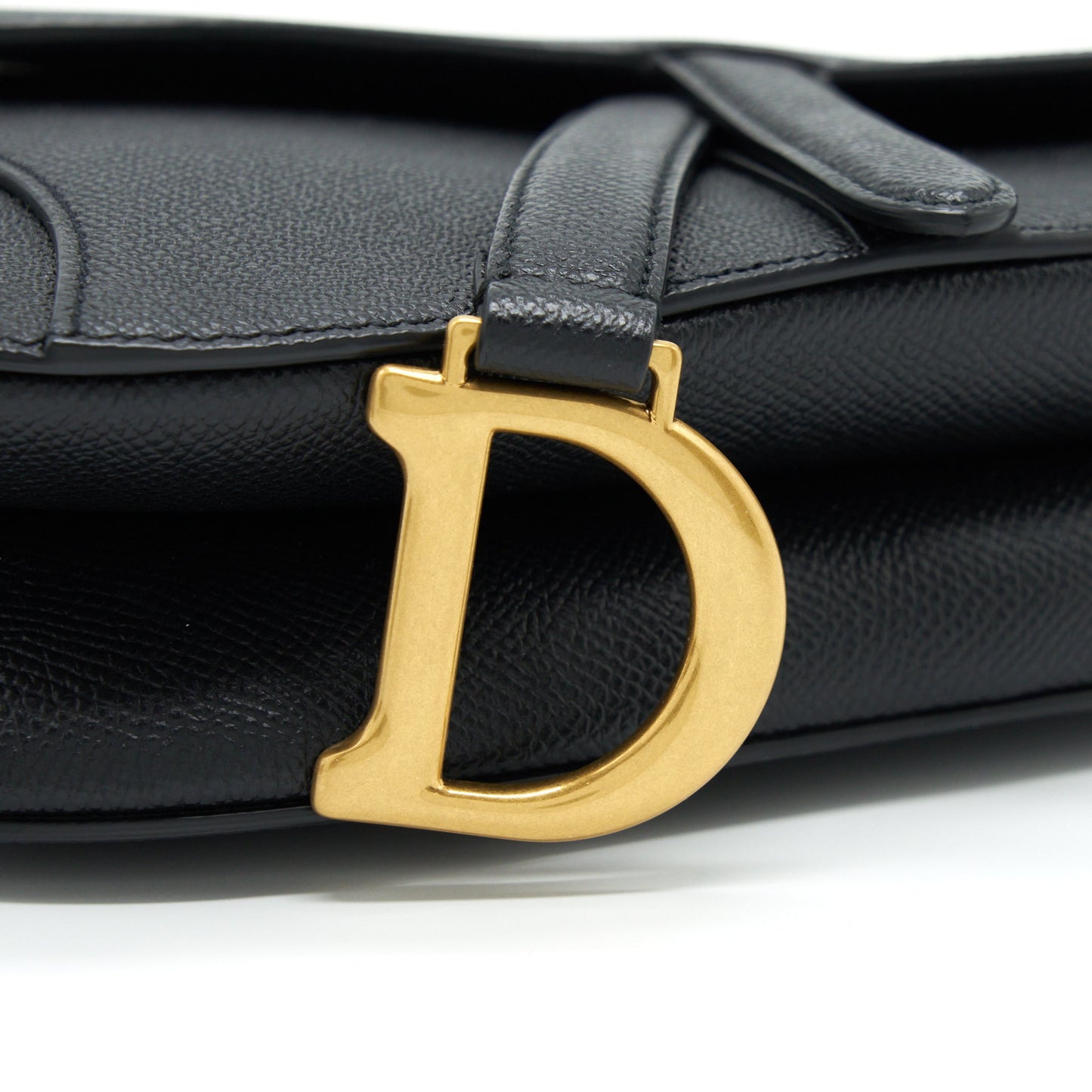 Dior Mini Saddle Purse Grained Calfskin Black