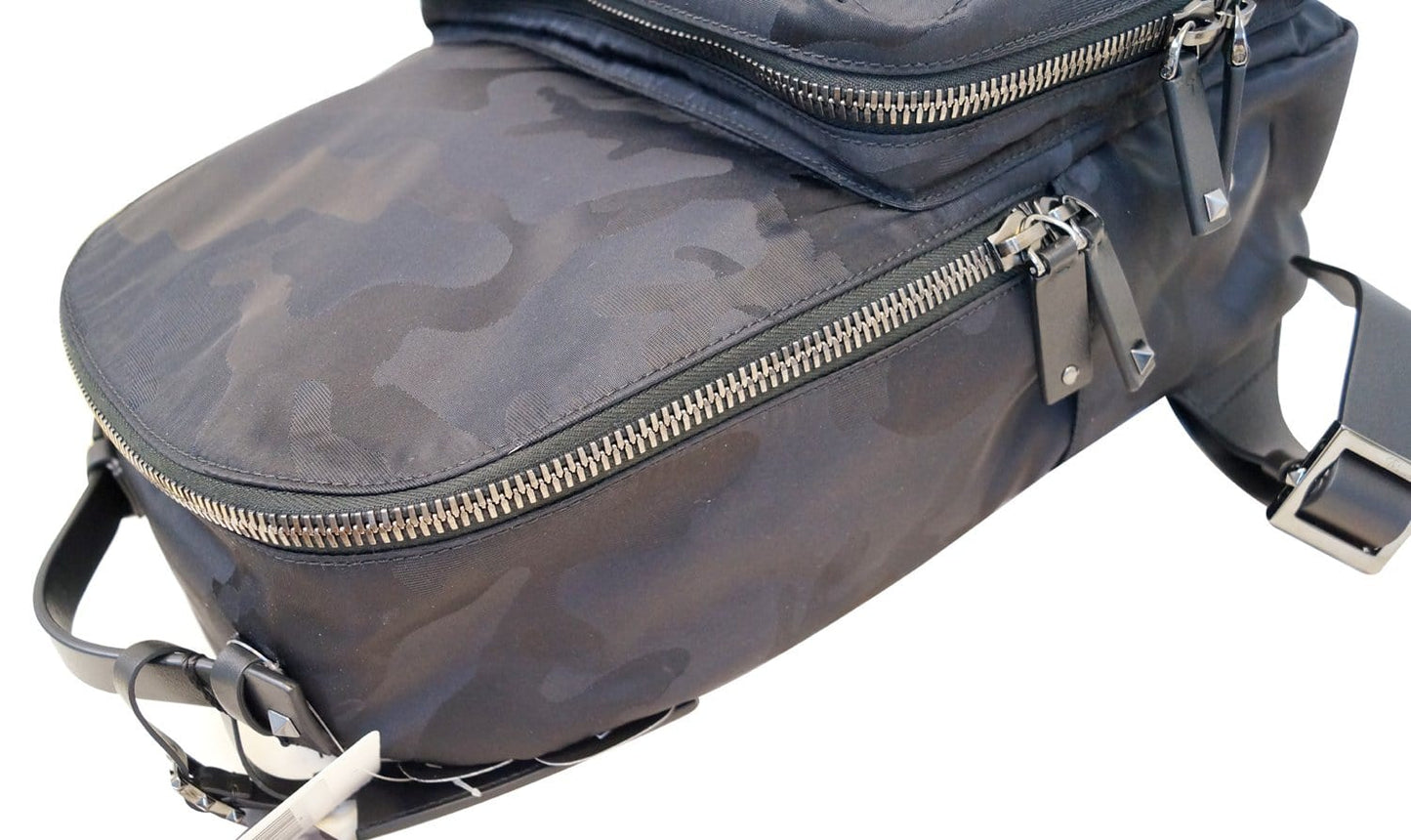 VALENTINO Nylon Jacquard Camo Backpack Black