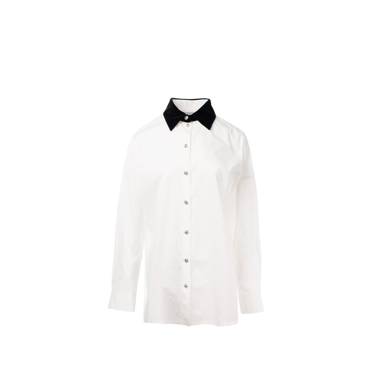 Chanel 22B Size 38 Blo  Shirt Cotton/ Silk White / Black