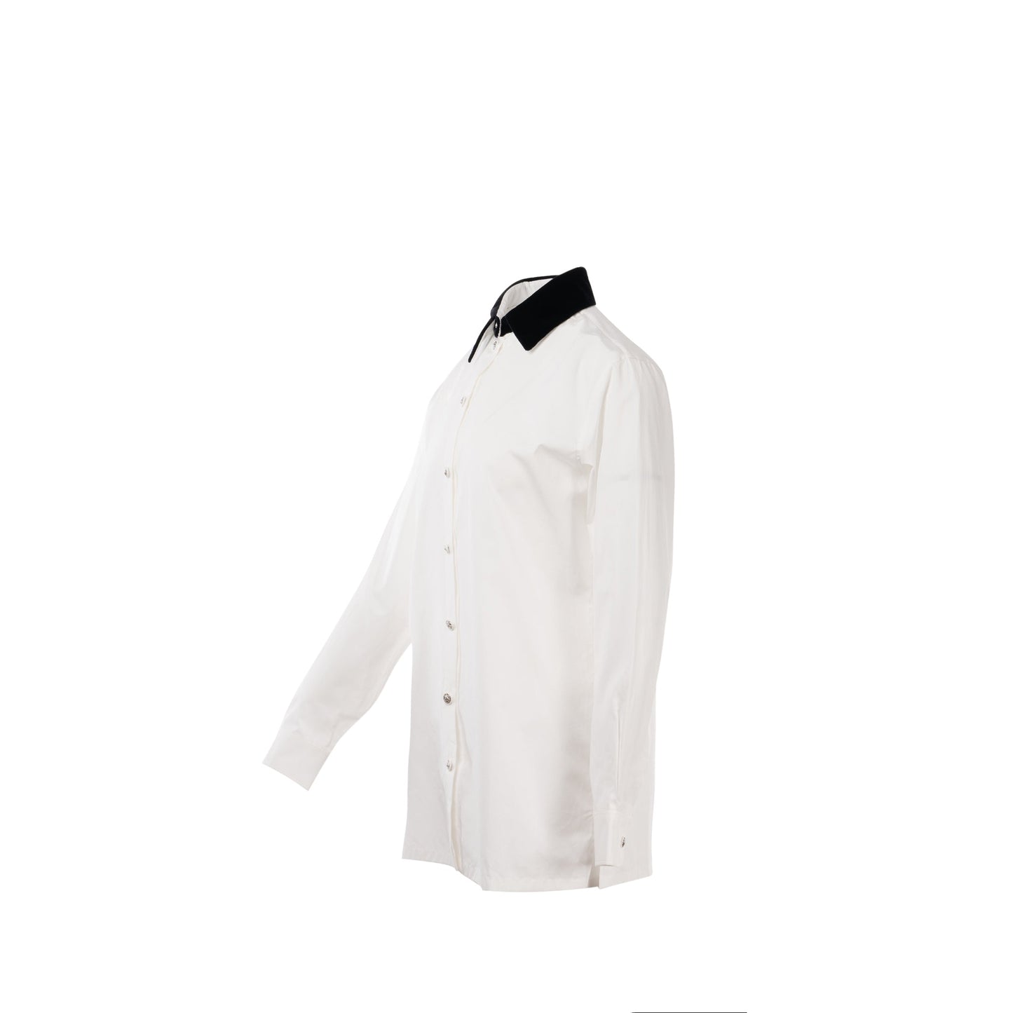 Chanel 22B Size 38 Blo  Shirt Cotton/ Silk White / Black