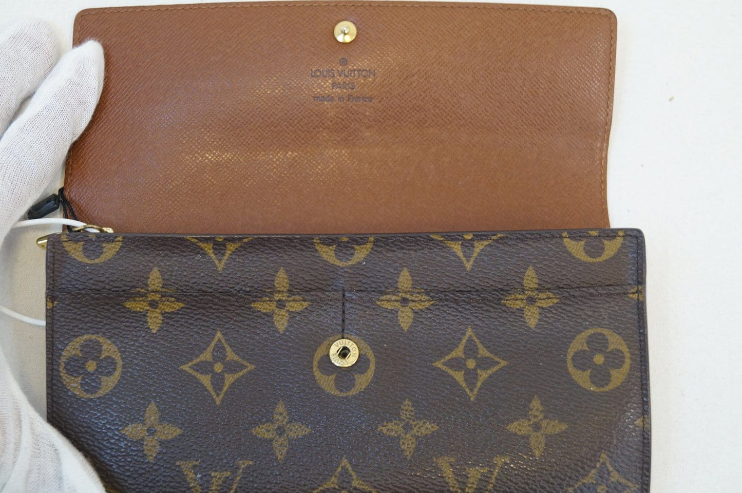 LOUIS VUITTON Monogram Canvas Long Flap Sarah Wallet