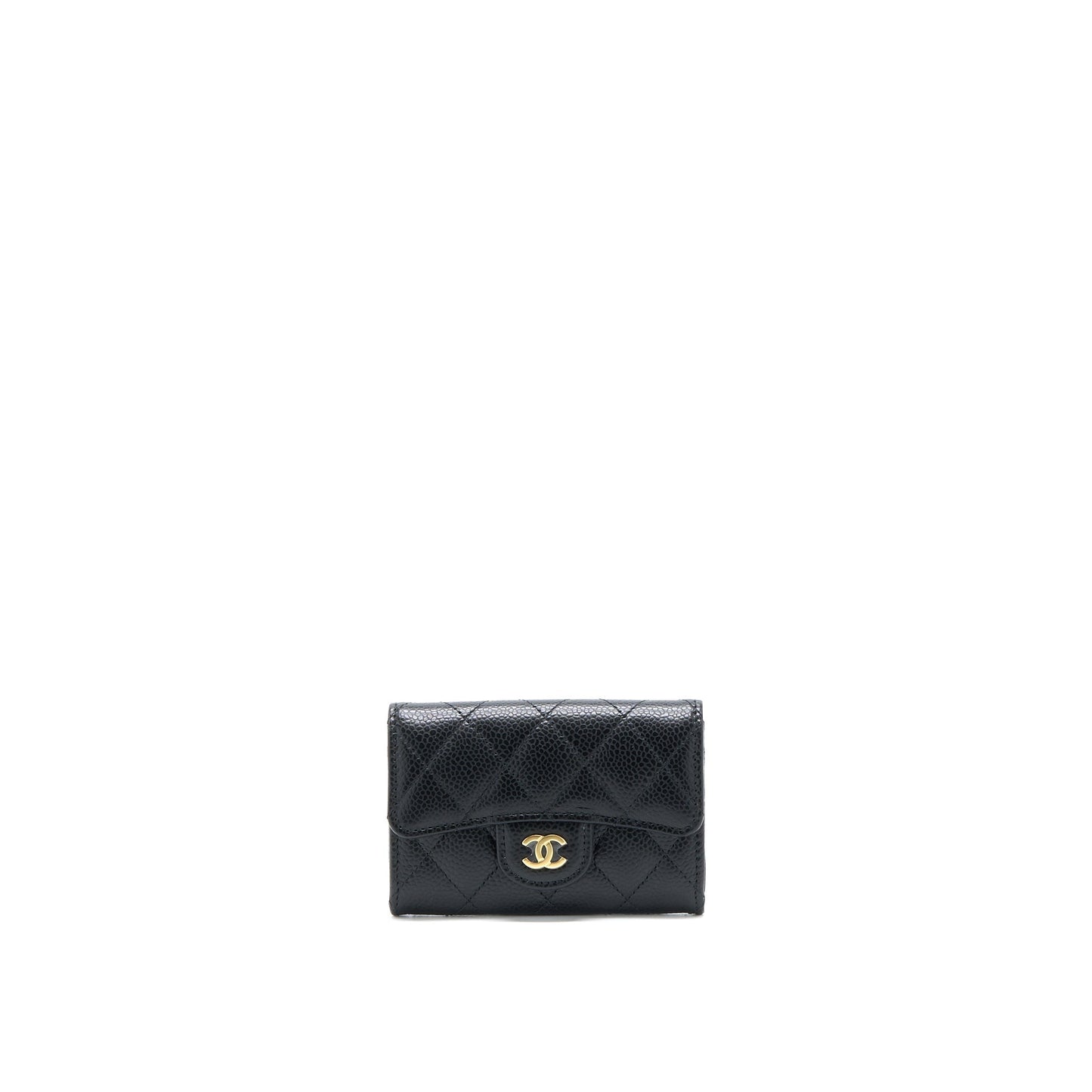 Chanel Classic Flap holder Caviar Black GHW(Microchip)