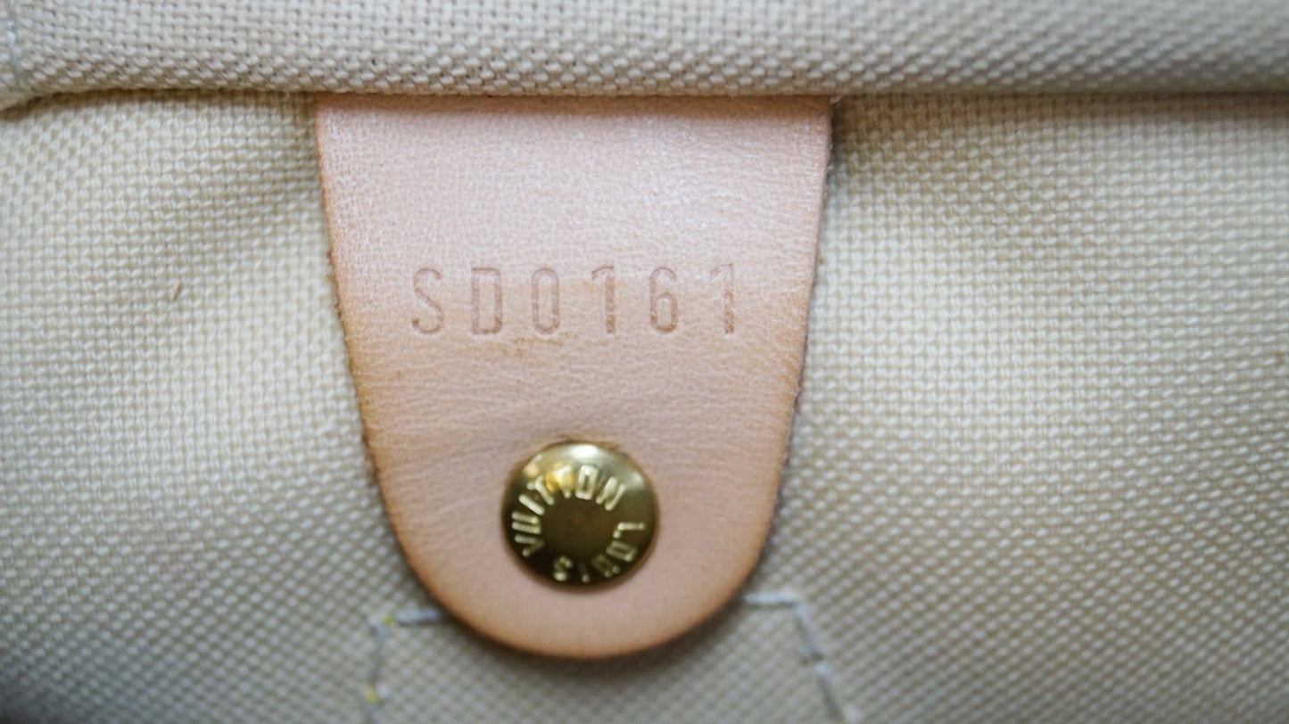 LOUIS VUITTON Damier Azur Speedy 25 Satchel Bag