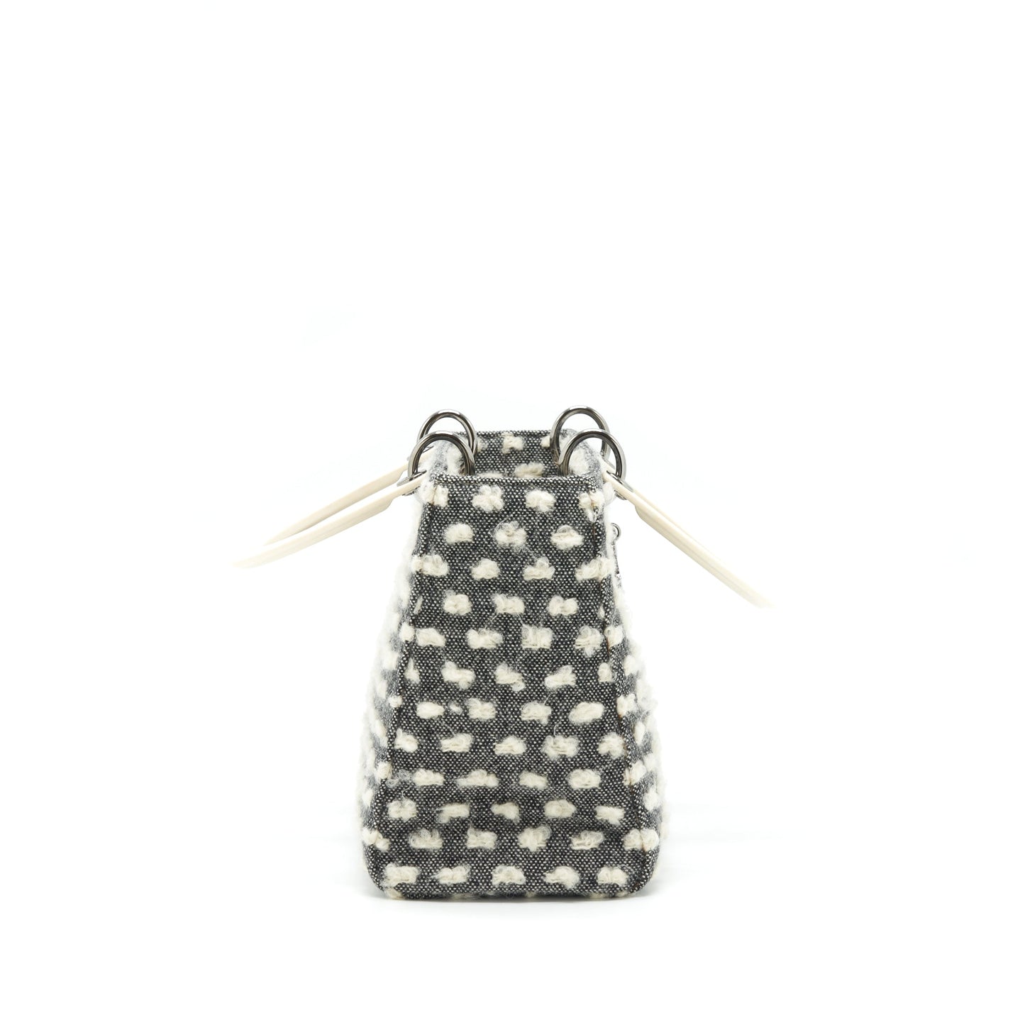 Dior   Medium Lady Dior Cotton Design Grey/ White