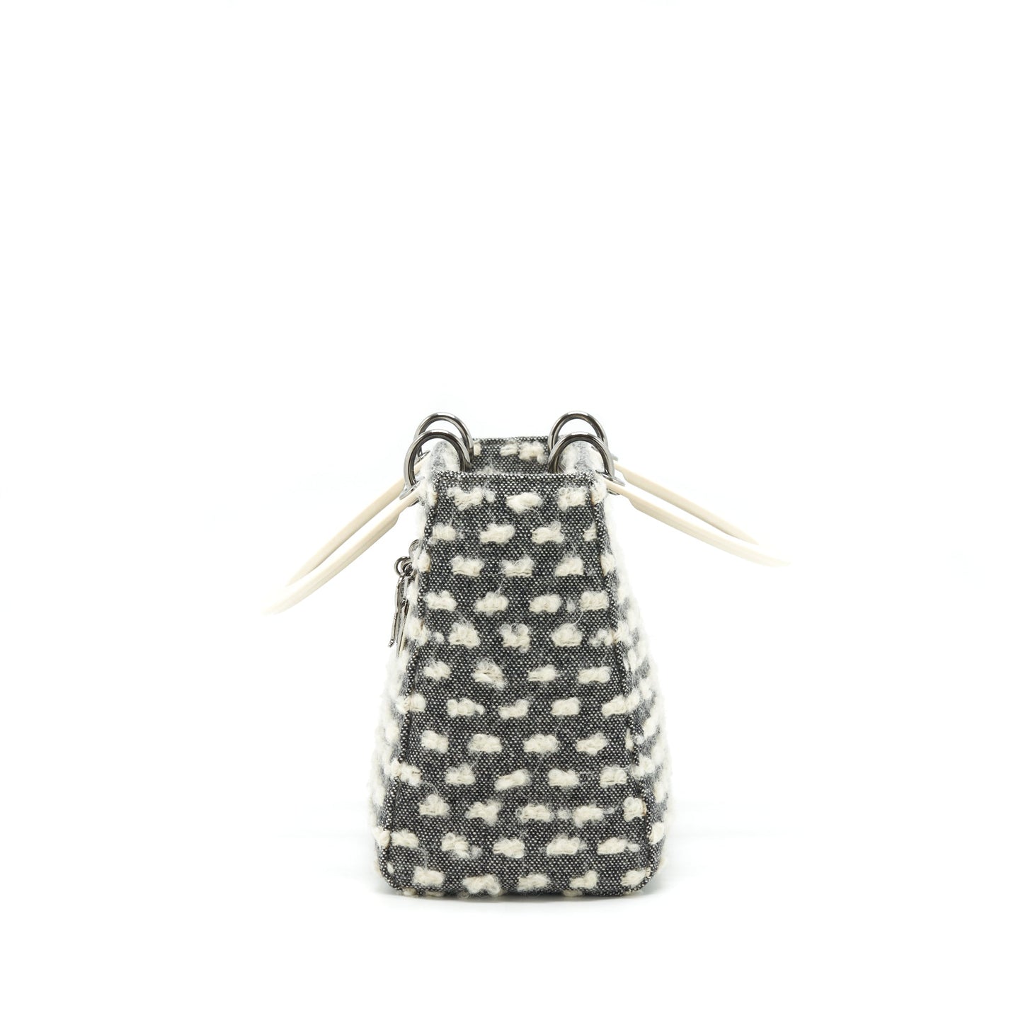 Dior   Medium Lady Dior Cotton Design Grey/ White