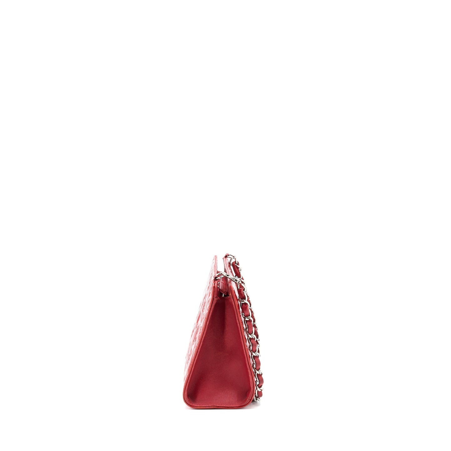 Chanel   Leather Charm Printed Chain Shoulder Bag Red SHW