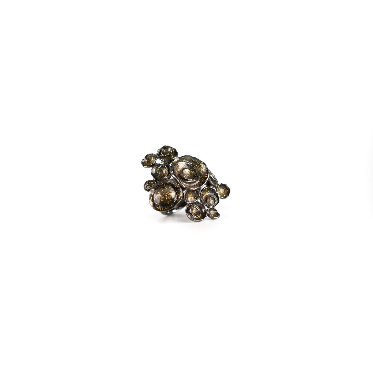 Saint Laurent Yellow Glitter Ring