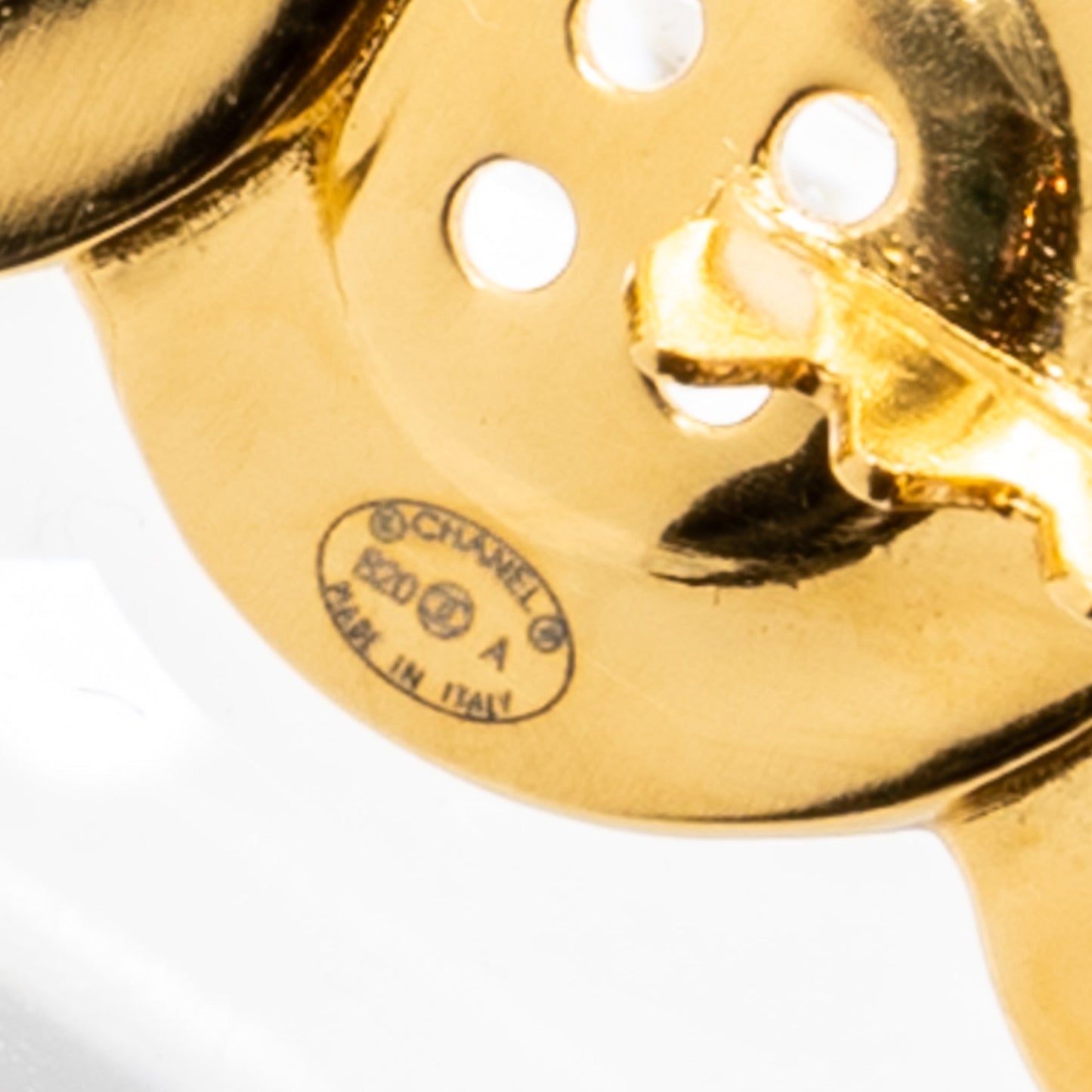 Chanel button hair clip gold tone