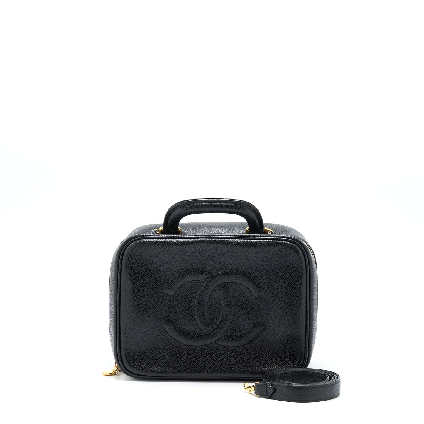 Chanel   CC Logo Vanity Caviar Black GHW