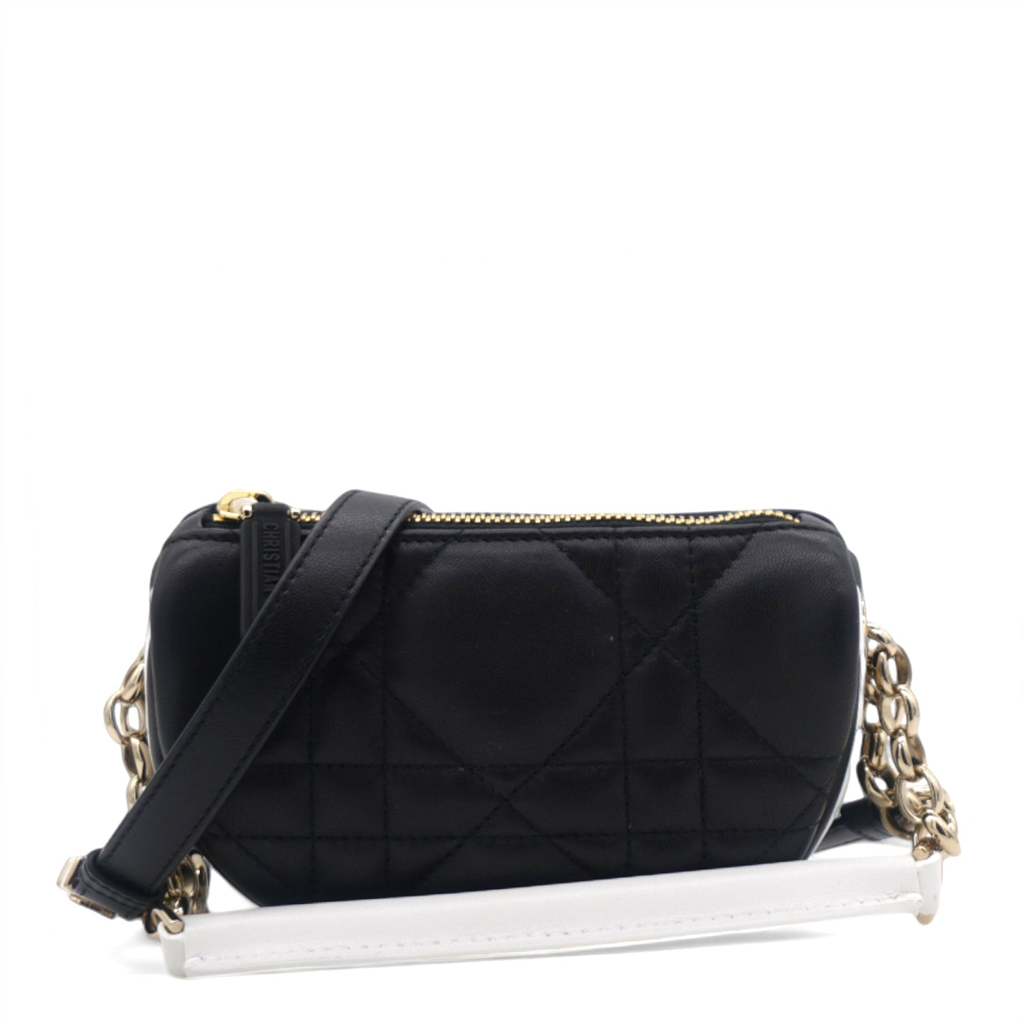 Dior Lambskin Cannage Mini Dior Vibe Hobo Bag Black