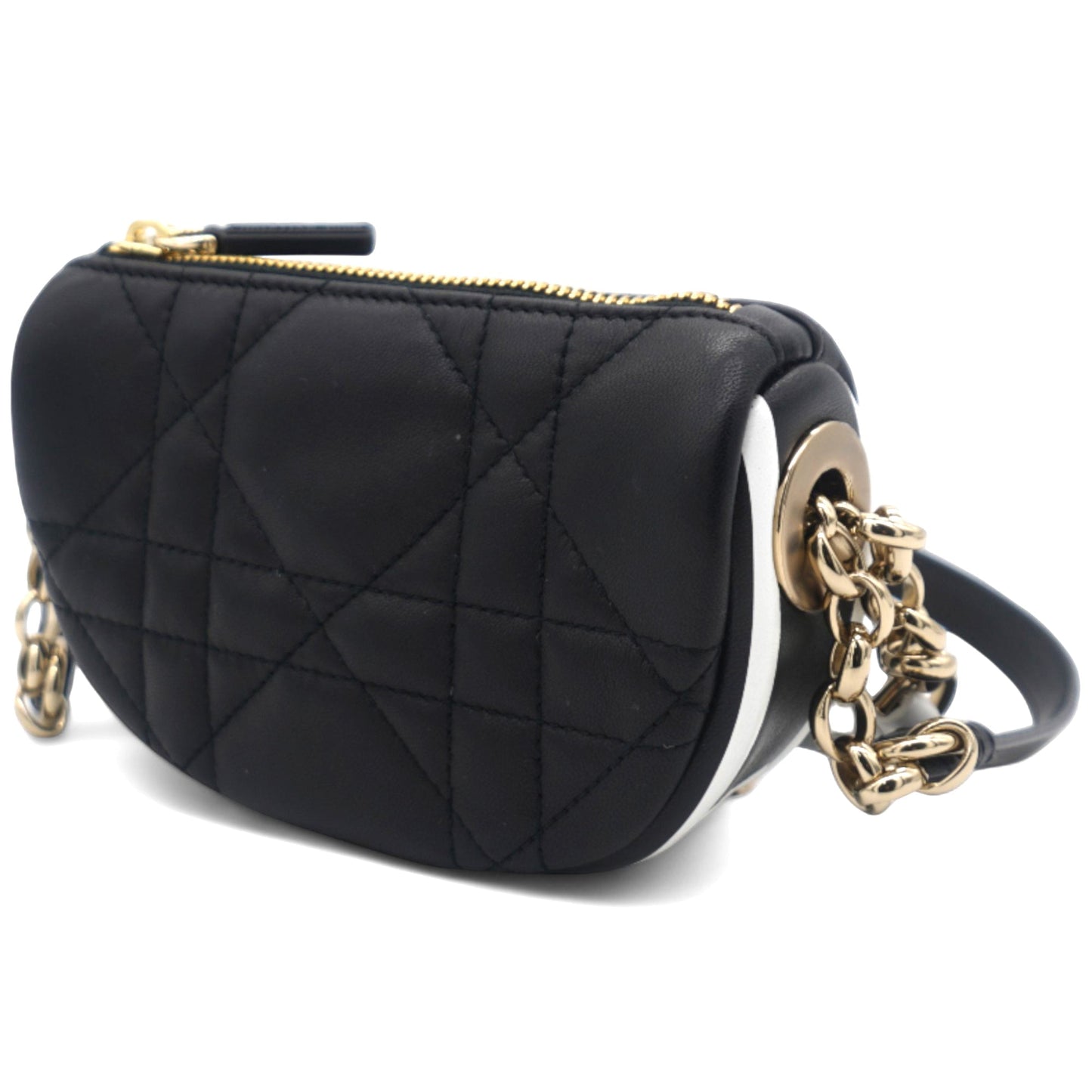 Dior Lambskin Cannage Mini Dior Vibe Hobo Bag Black