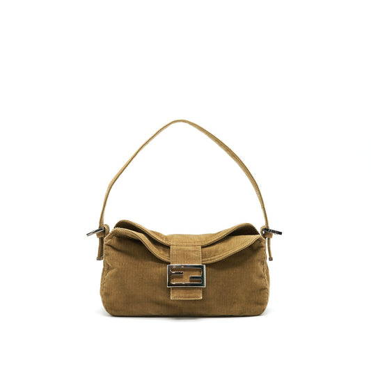 Fendi   Nylon Baguette Purse Light Brown