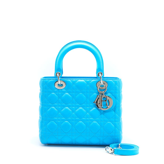 Dior Medium Lady Dior Lambskin Light Blue
