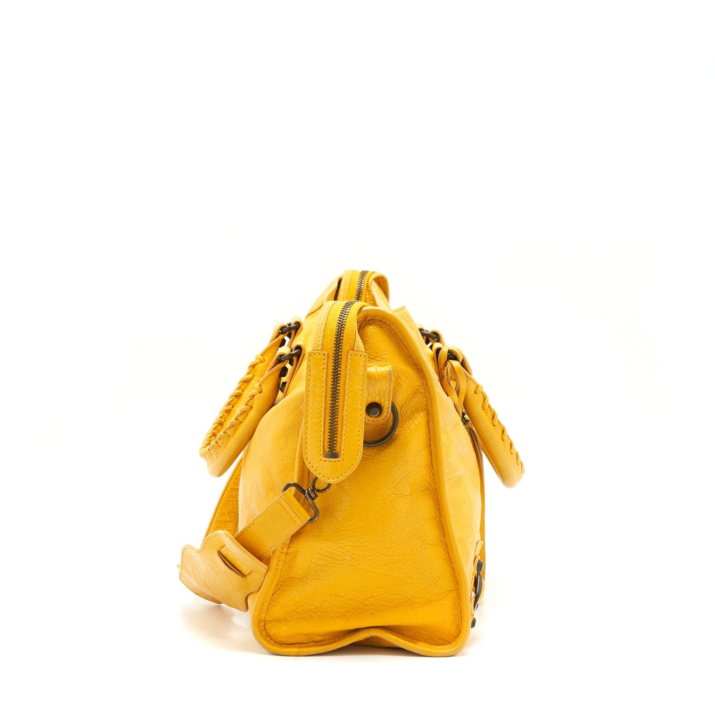 Balenciaga classic city Purse yellow ruthenium hardware
