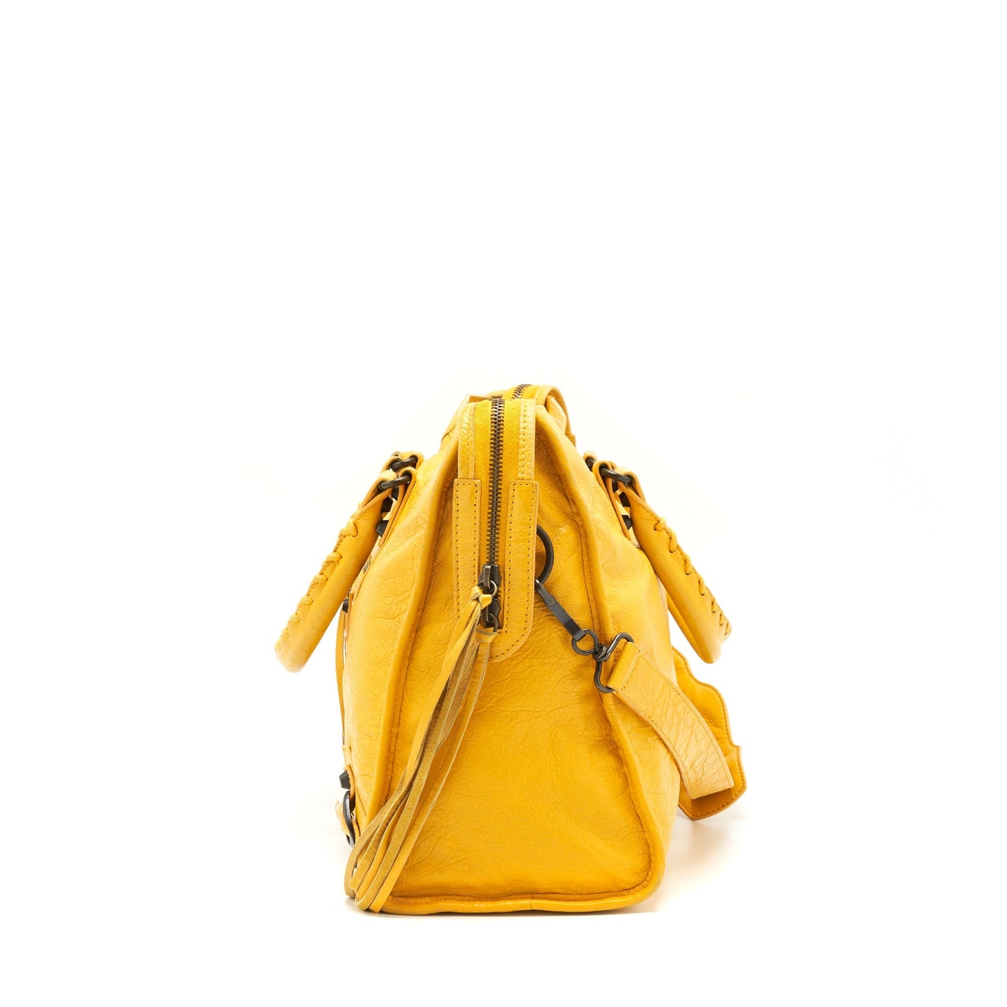 Balenciaga classic city Purse yellow ruthenium hardware