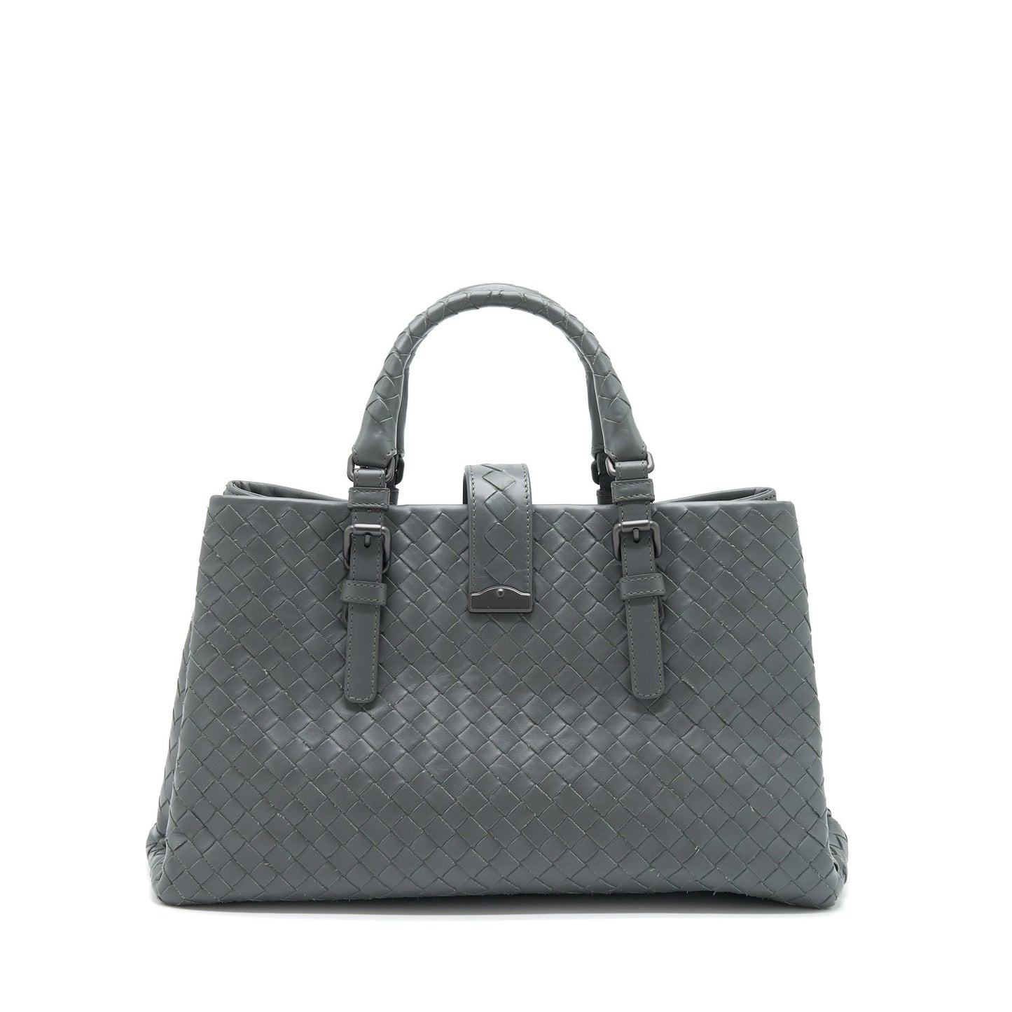 Bottega Veneta Roma Tote Purse Dark Grey Ruthenium Sliver Hardware