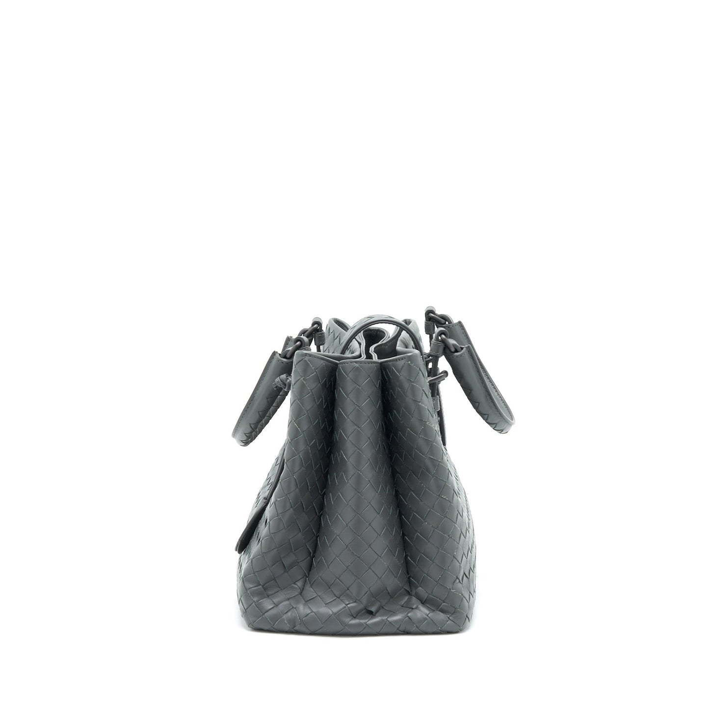 Bottega Veneta Roma Tote Purse Dark Grey Ruthenium Sliver Hardware