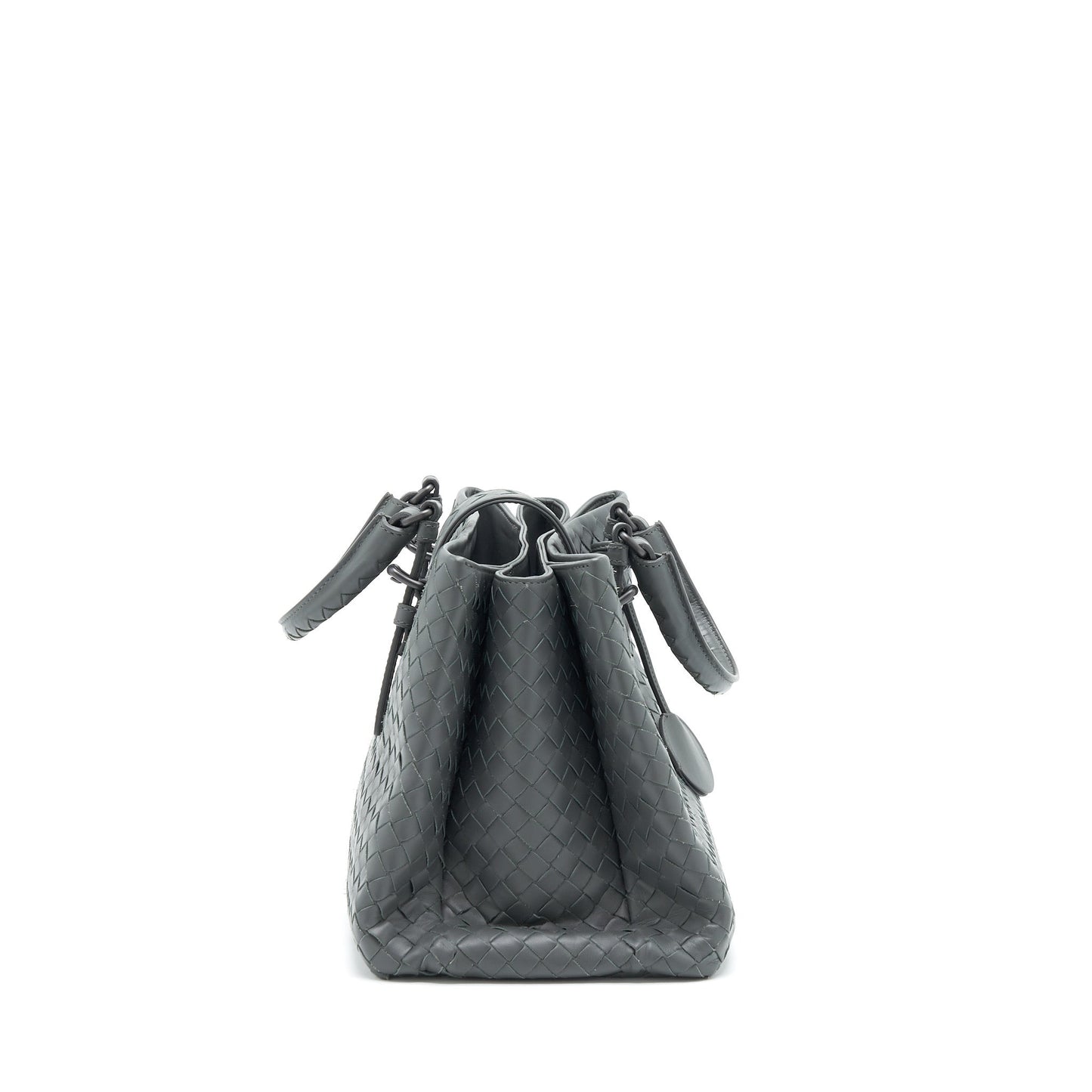 Bottega Veneta Roma Tote Purse Dark Grey Ruthenium Sliver Hardware