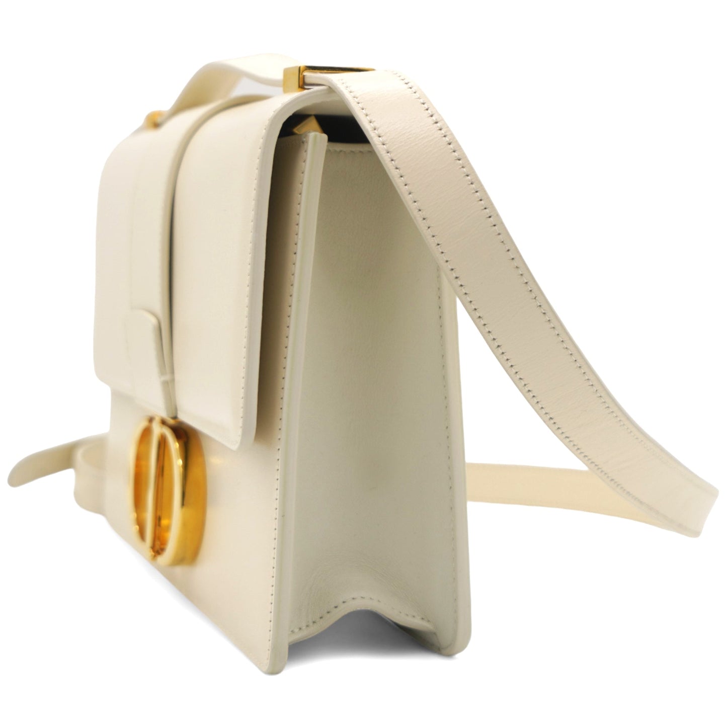 Dior White Leather 30 Montaigne Shoulder Bag