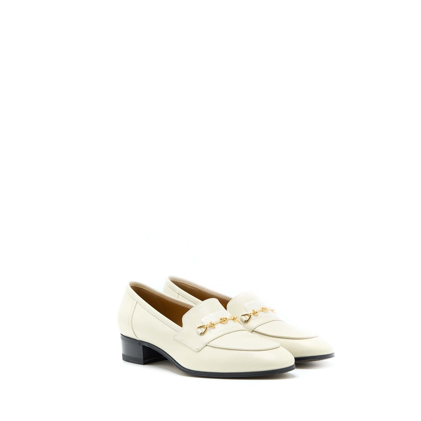 Gucci Size 38 Women?s Loafer with Horsebit Calfskin White