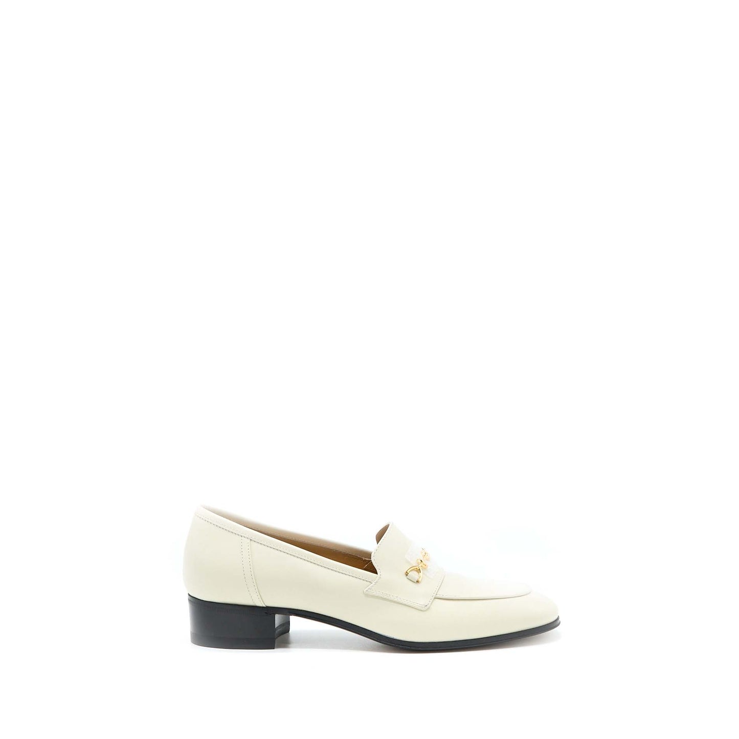 Gucci Size 38 Women?s Loafer with Horsebit Calfskin White