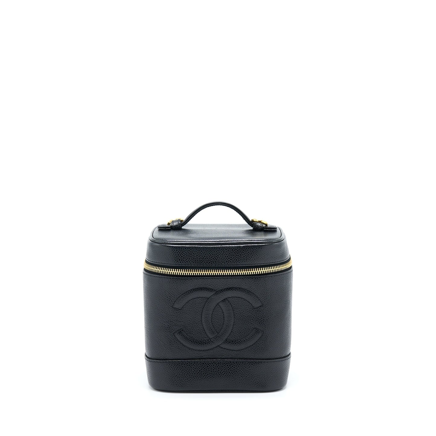 Chanel   Vertical CC Logo Cosmetic Vanity Caviar Black GHW