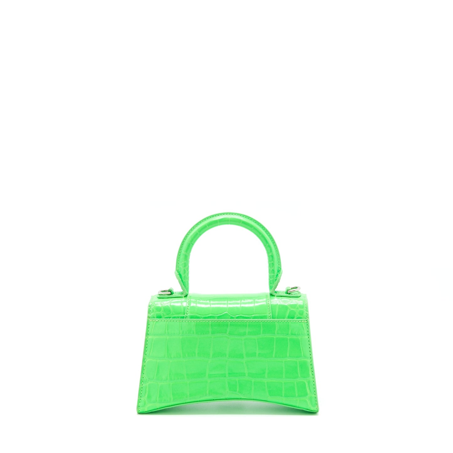 Balenciaga Hourglass Crocodile-Embossed Calfskin Green