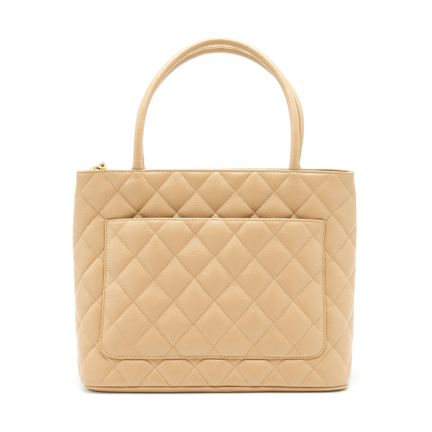 Chanel   Medallion Tote Bag Caviar Beige GHW