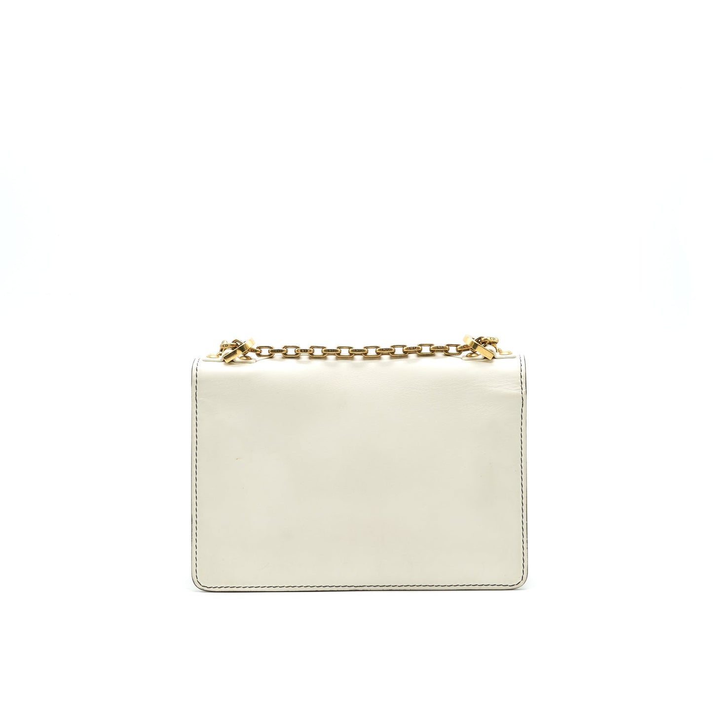 Dior J'adior Medium Flap Purse with Chain White