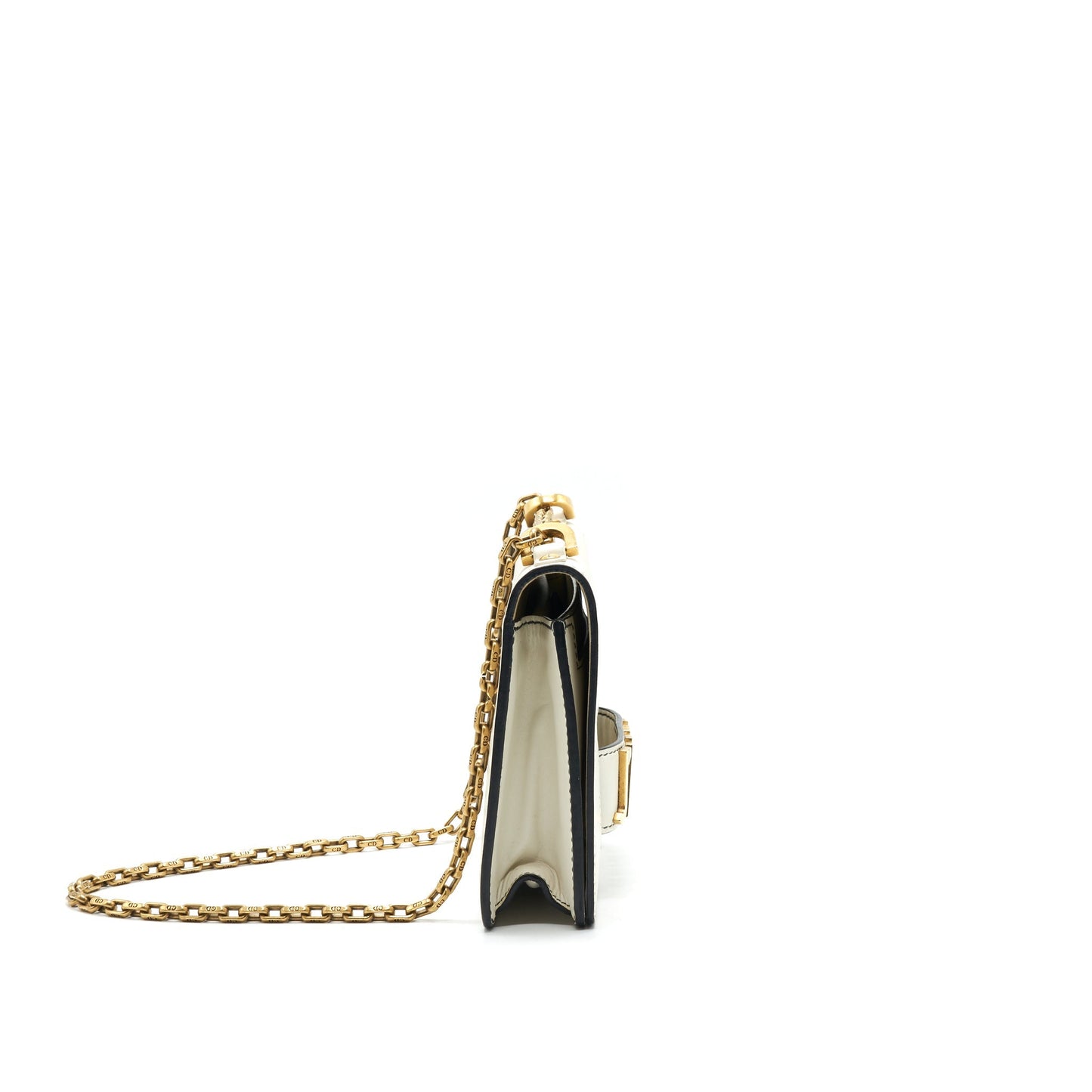 Dior J'adior Medium Flap Purse with Chain White