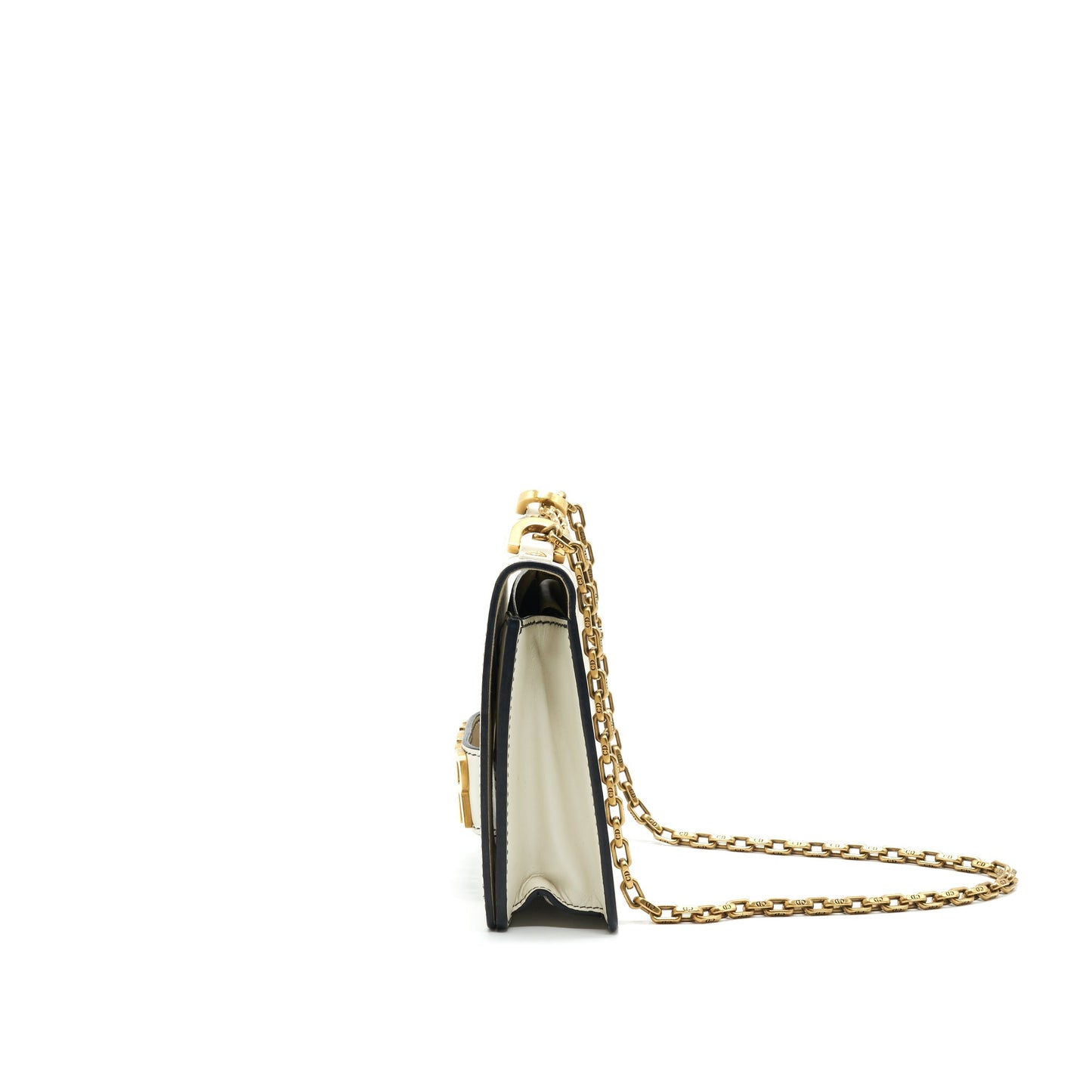 Dior J'adior Medium Flap Purse with Chain White