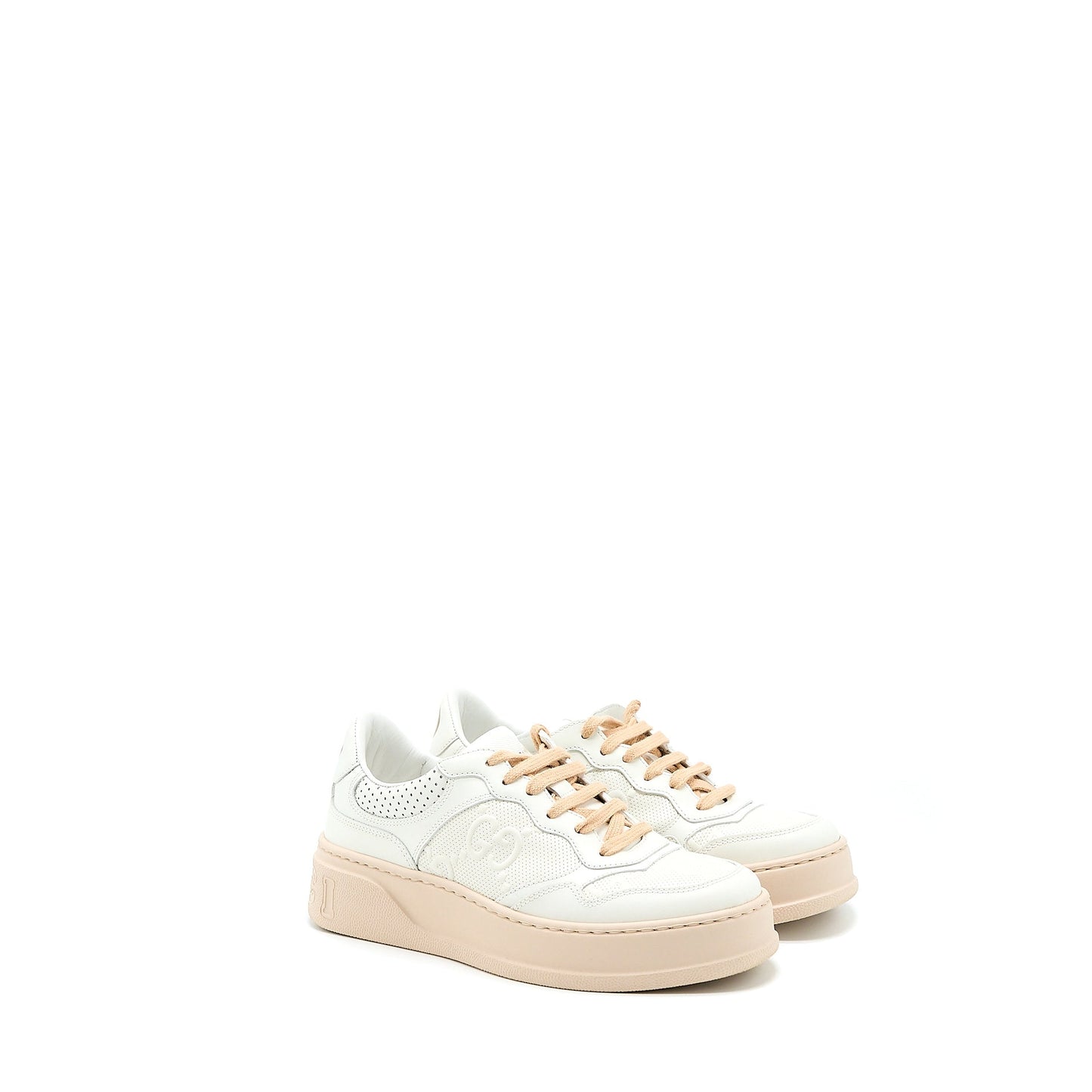 Gucci Size 36 Women?s GG Embossed Sneaker White/Pink