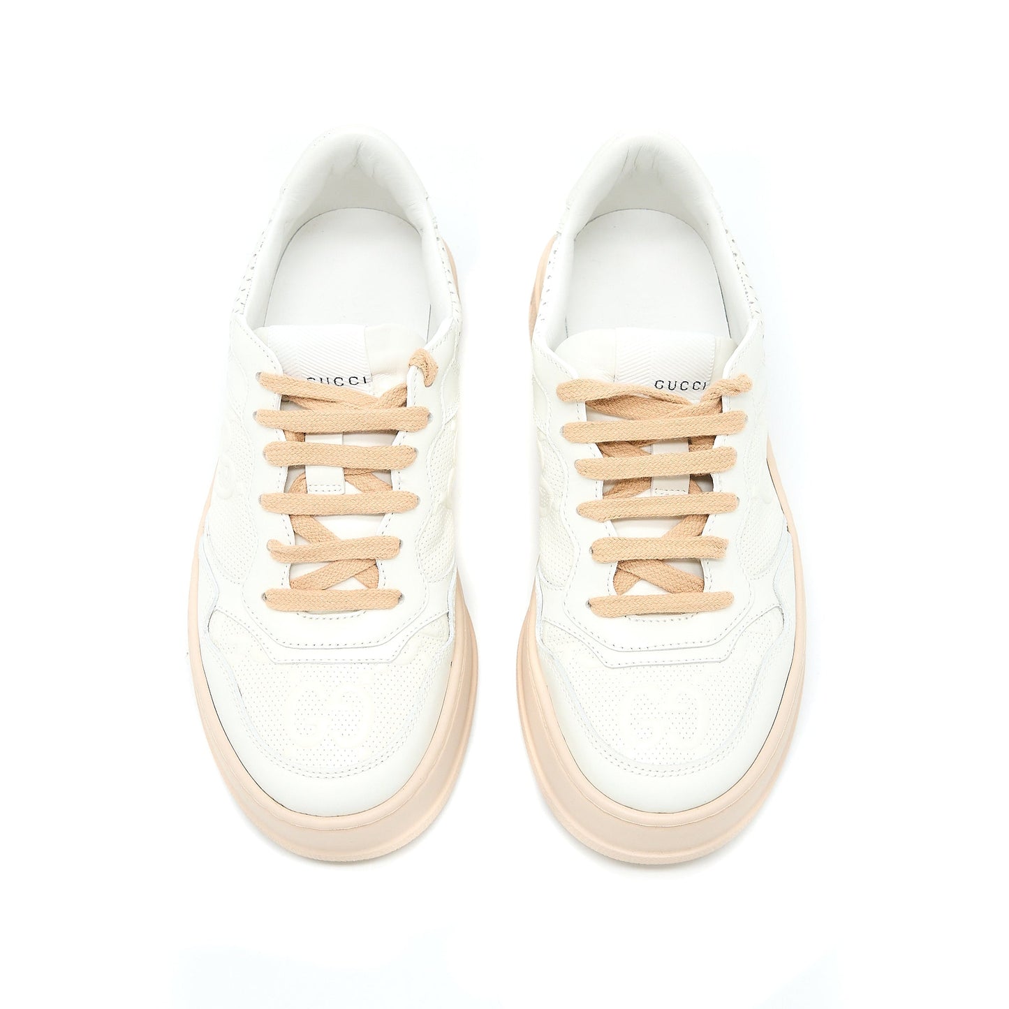 Gucci Size 36 Women?s GG Embossed Sneaker White/Pink